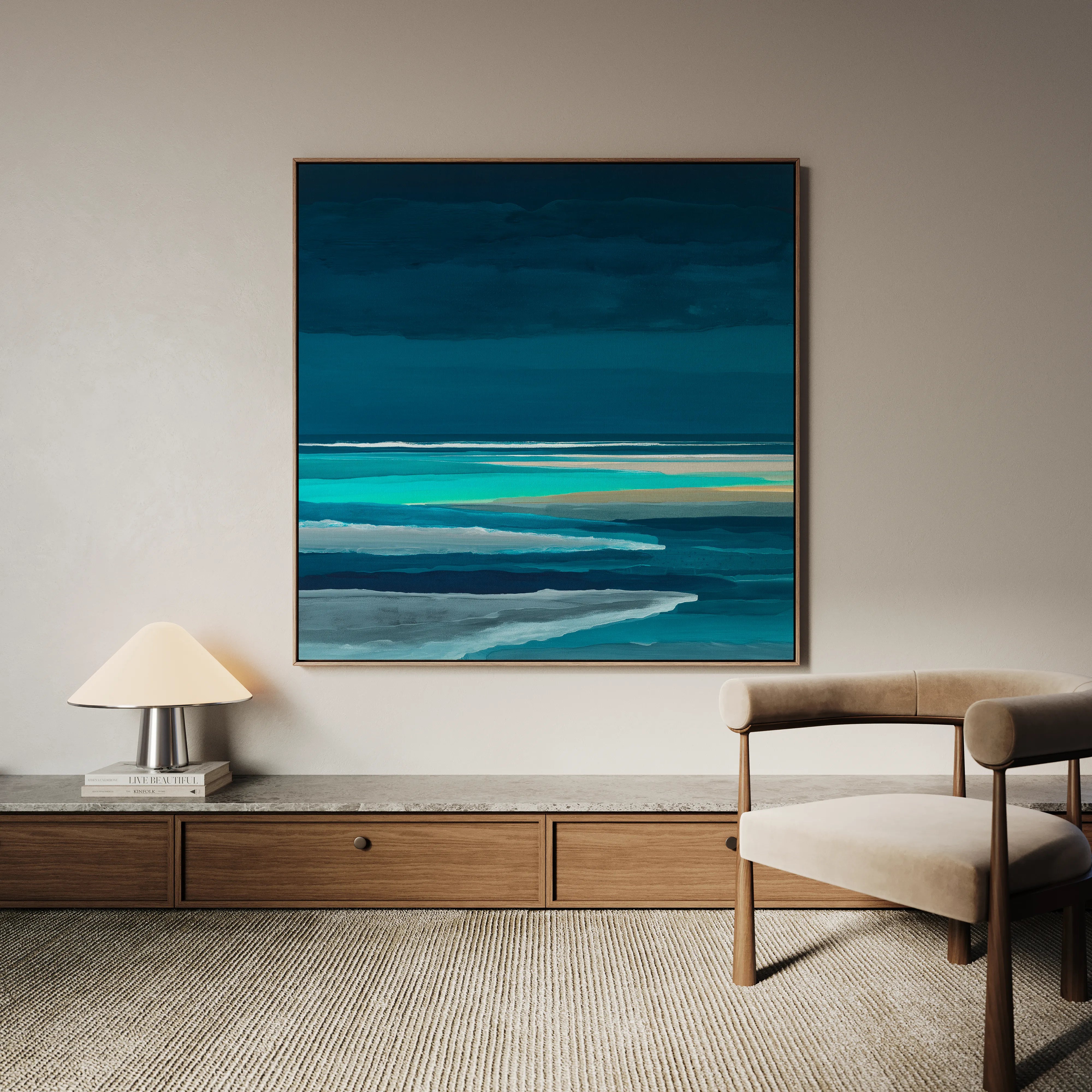Abstract 1032 Canvas Art 16" x 16" / 40 x 40 cm / Black