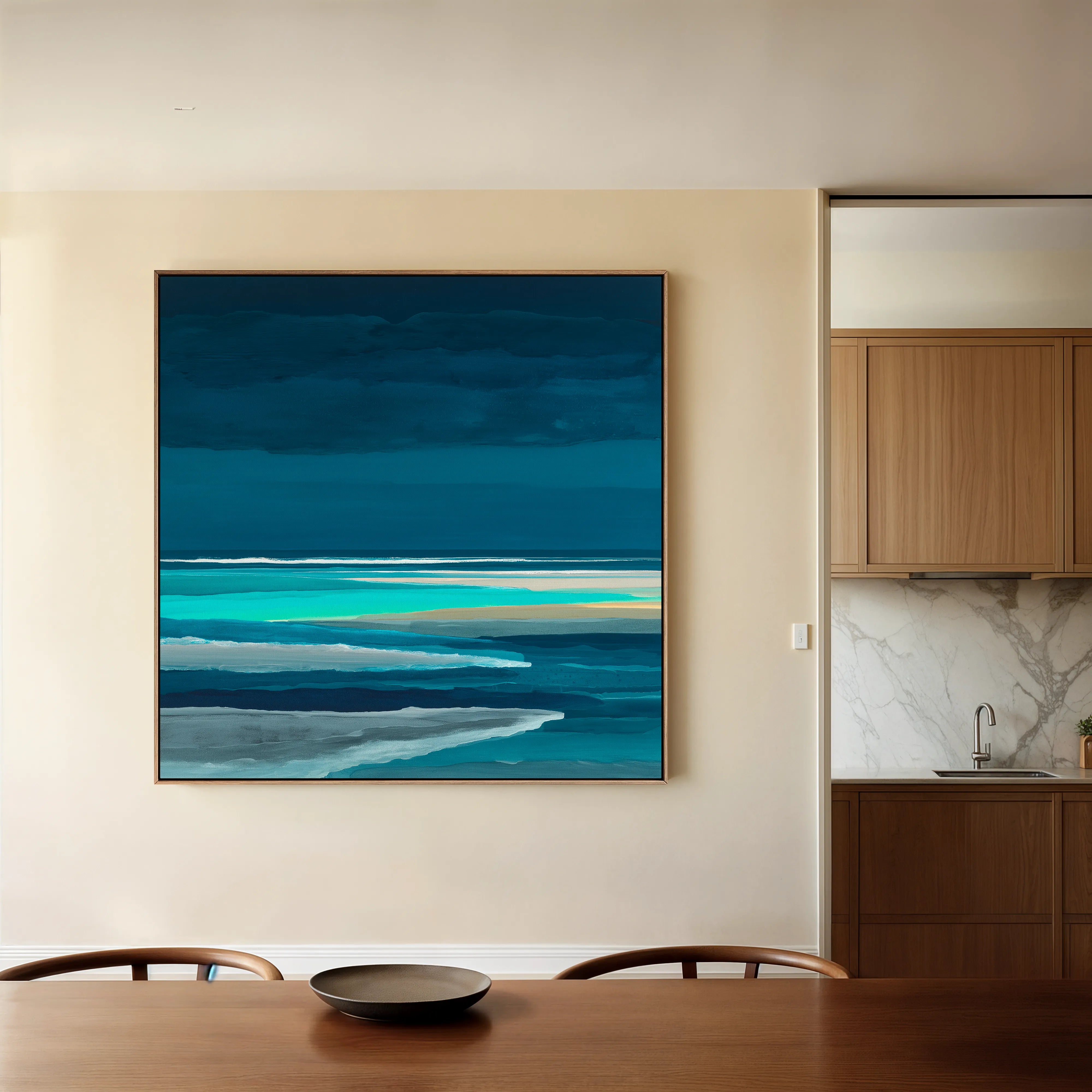Abstract 1032 Canvas Art 16" x 16" / 40 x 40 cm / Black