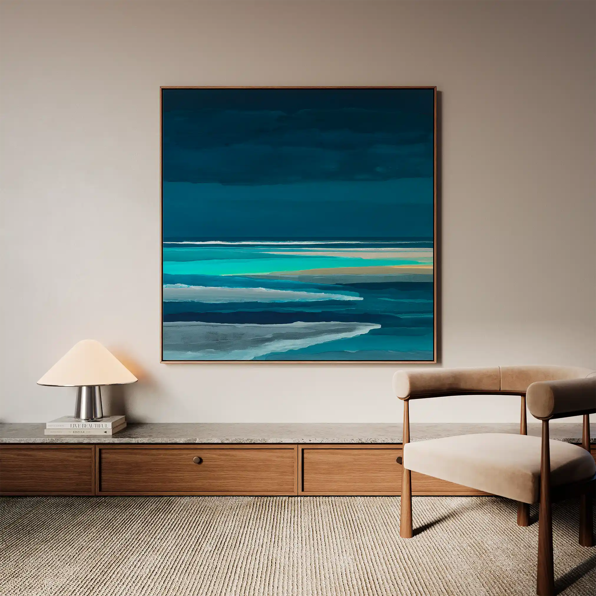 Abstract 1032 Canvas Art 60 x 60 cm / Black