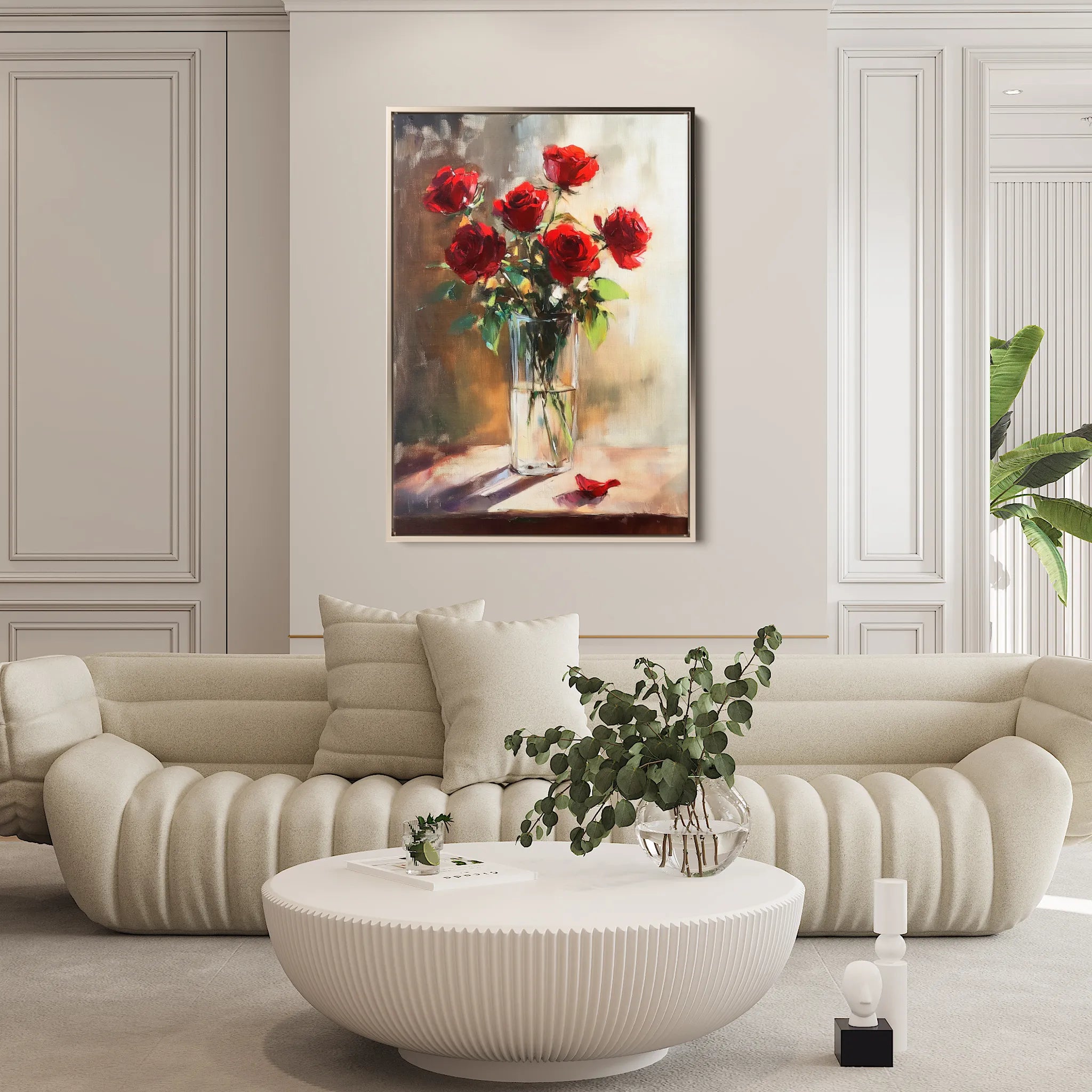 Floral 1032 Canvas Art 18" x 24" / 45 x 60 cm / Black