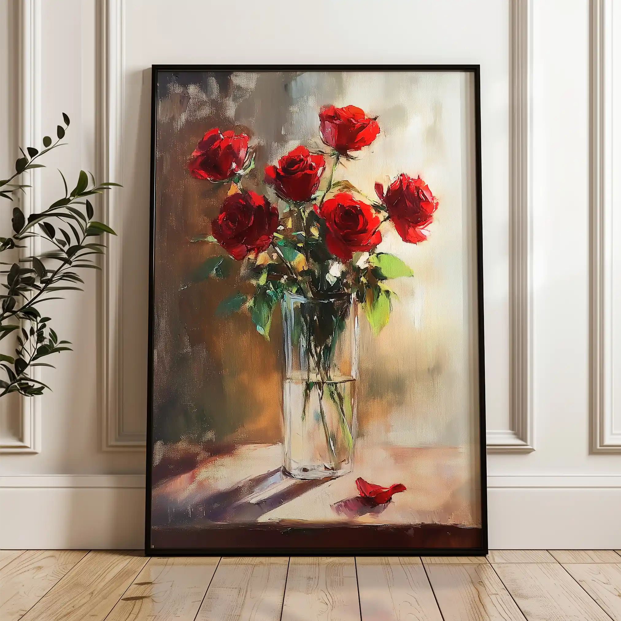 Floral 1032 Canvas Art 60 x 40 cm / Black