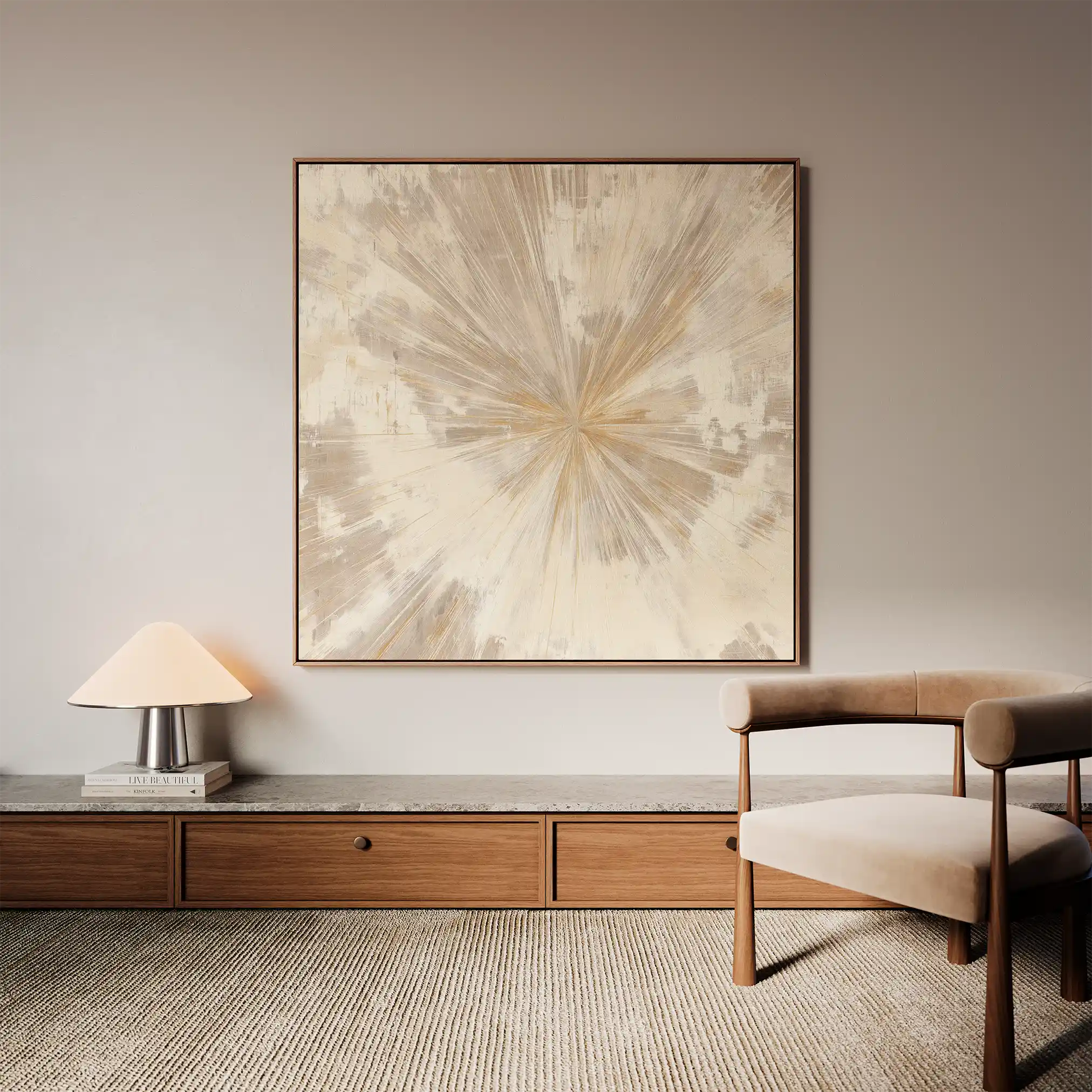 Abstract 1033 Canvas Art 16" x 16" / 40 x 40 cm / Black