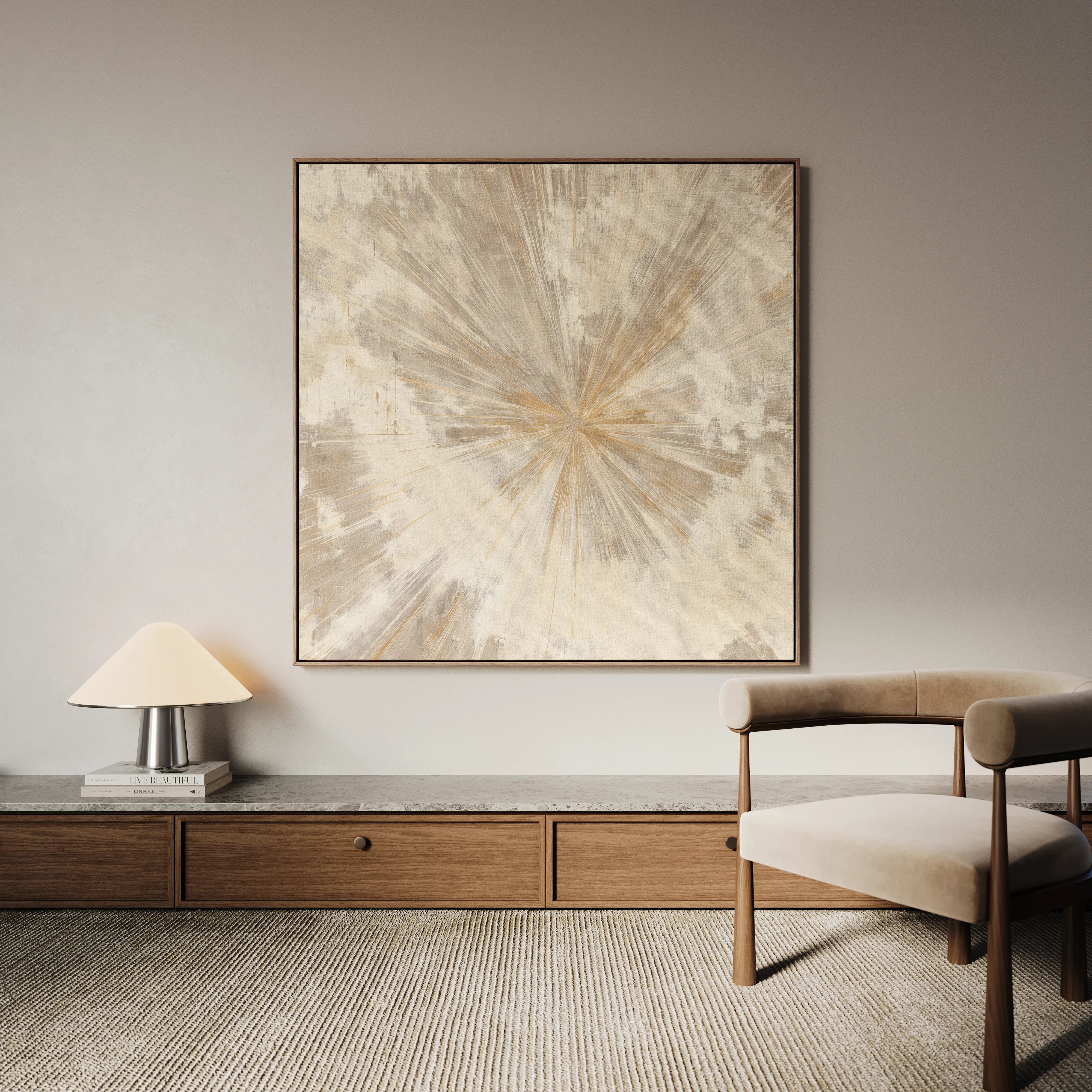 Abstract 1033 Canvas Art 16" x 16" / 40 x 40 cm / Black