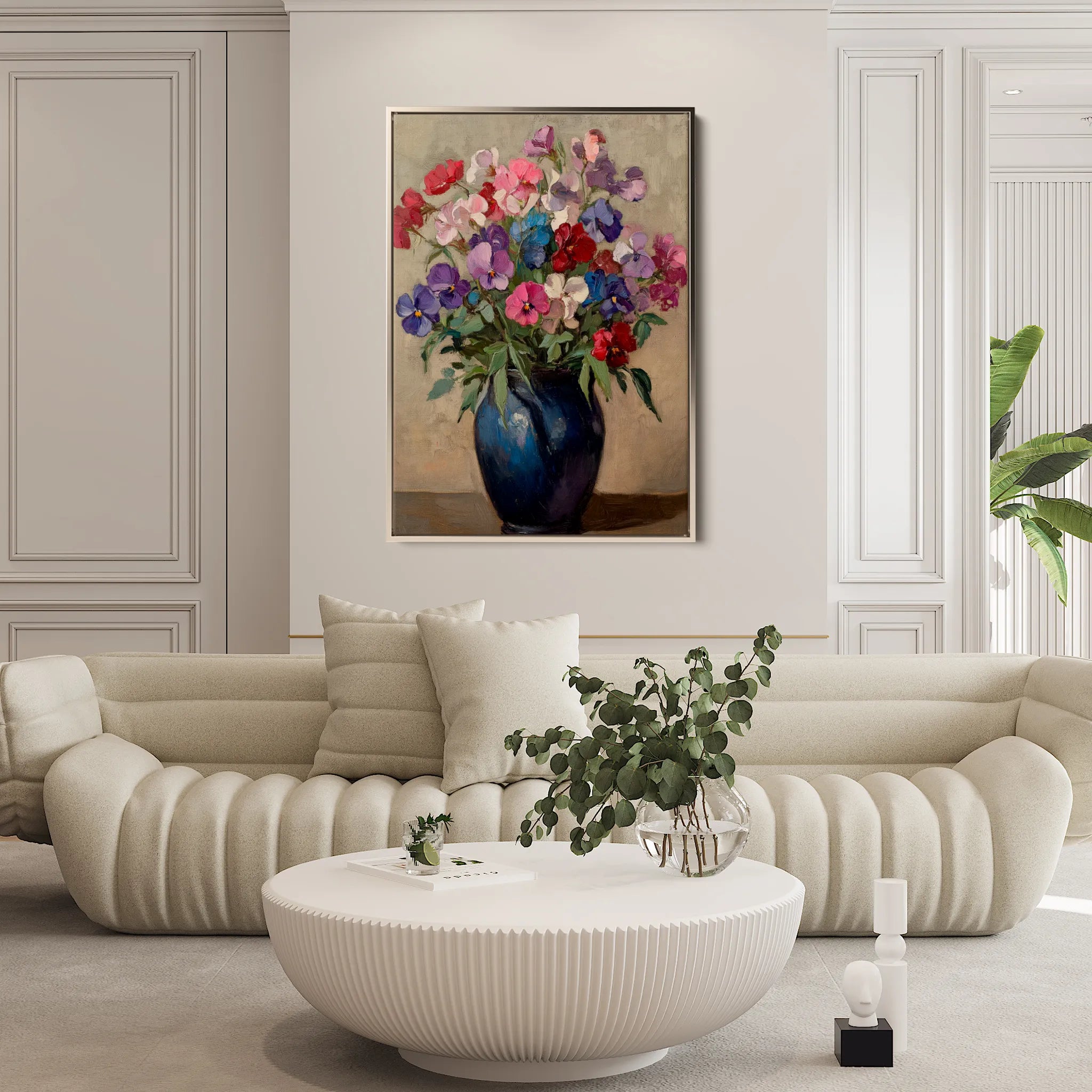 Floral 1033 Canvas Art 18" x 24" / 45 x 60 cm / Black