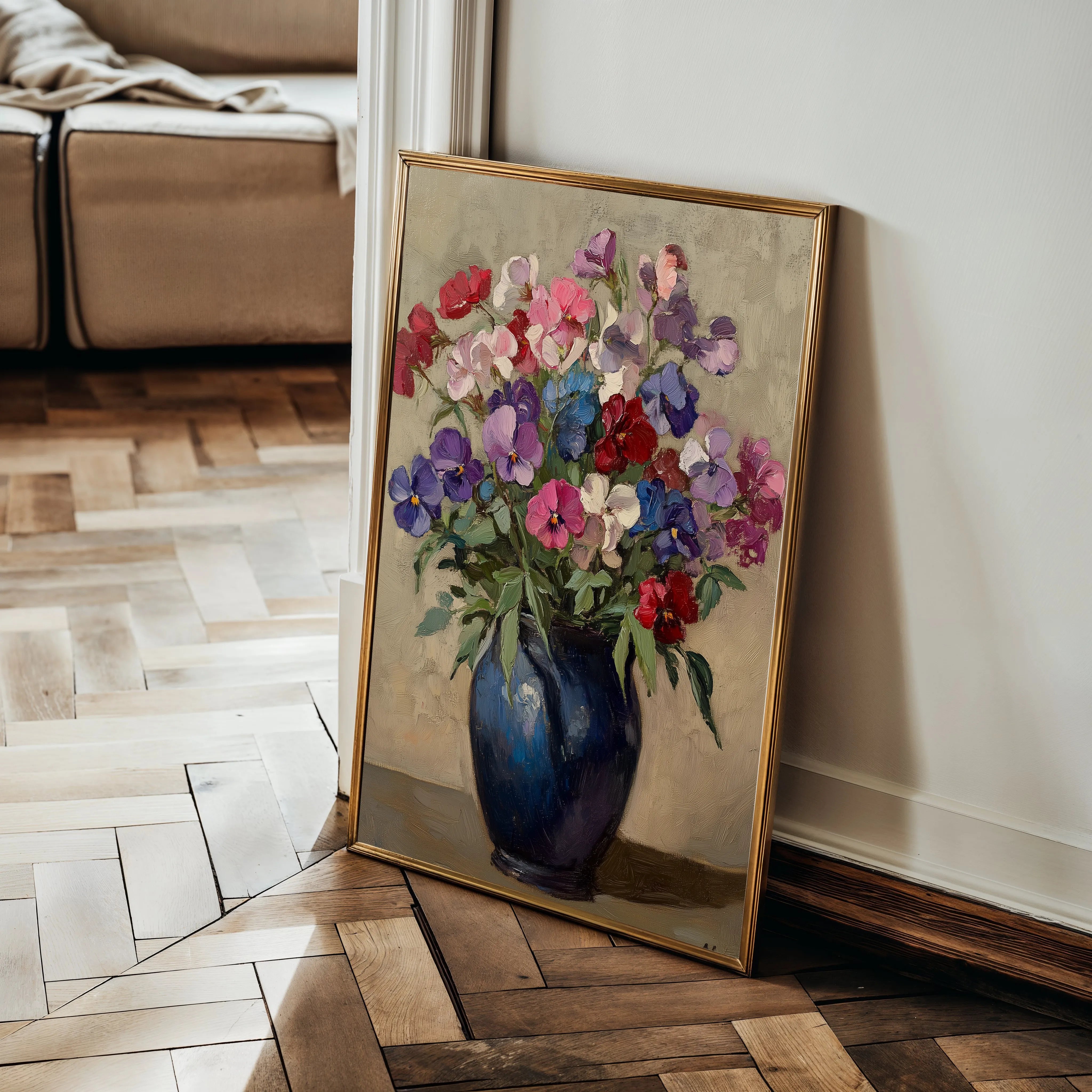 Floral 1033 Canvas Art 18" x 24" / 45 x 60 cm / Black