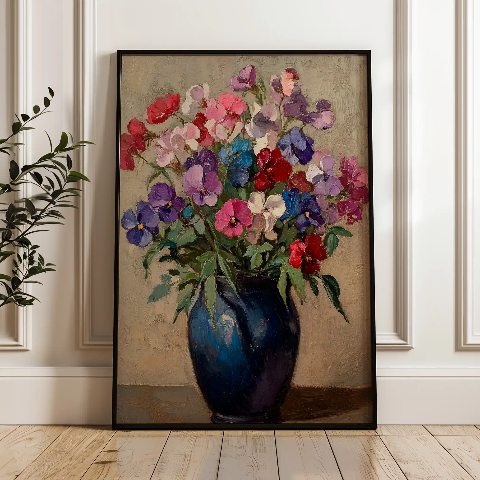 Floral 1033 Canvas Art 60 x 40 cm / Black