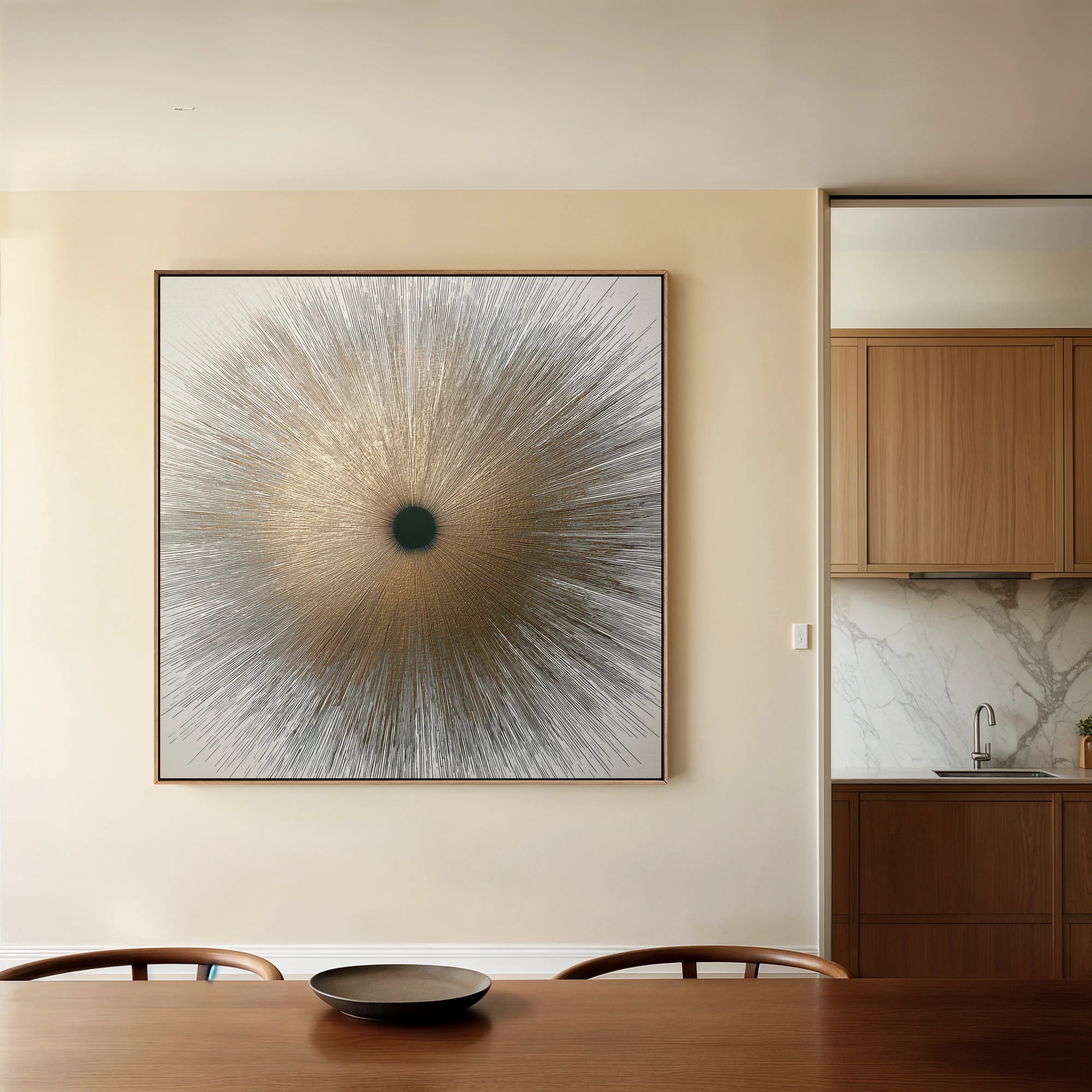 Abstract 1034 Canvas Art 16" x 16" / 40 x 40 cm / Black