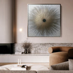 Abstract 1034 Canvas Art 16" x 16" / 40 x 40 cm / Black