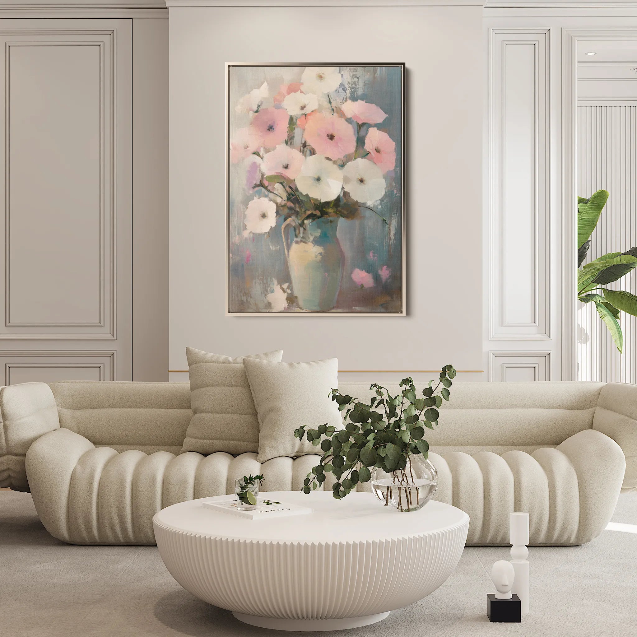 Floral 1034 Canvas Art 18" x 24" / 45 x 60 cm / Black