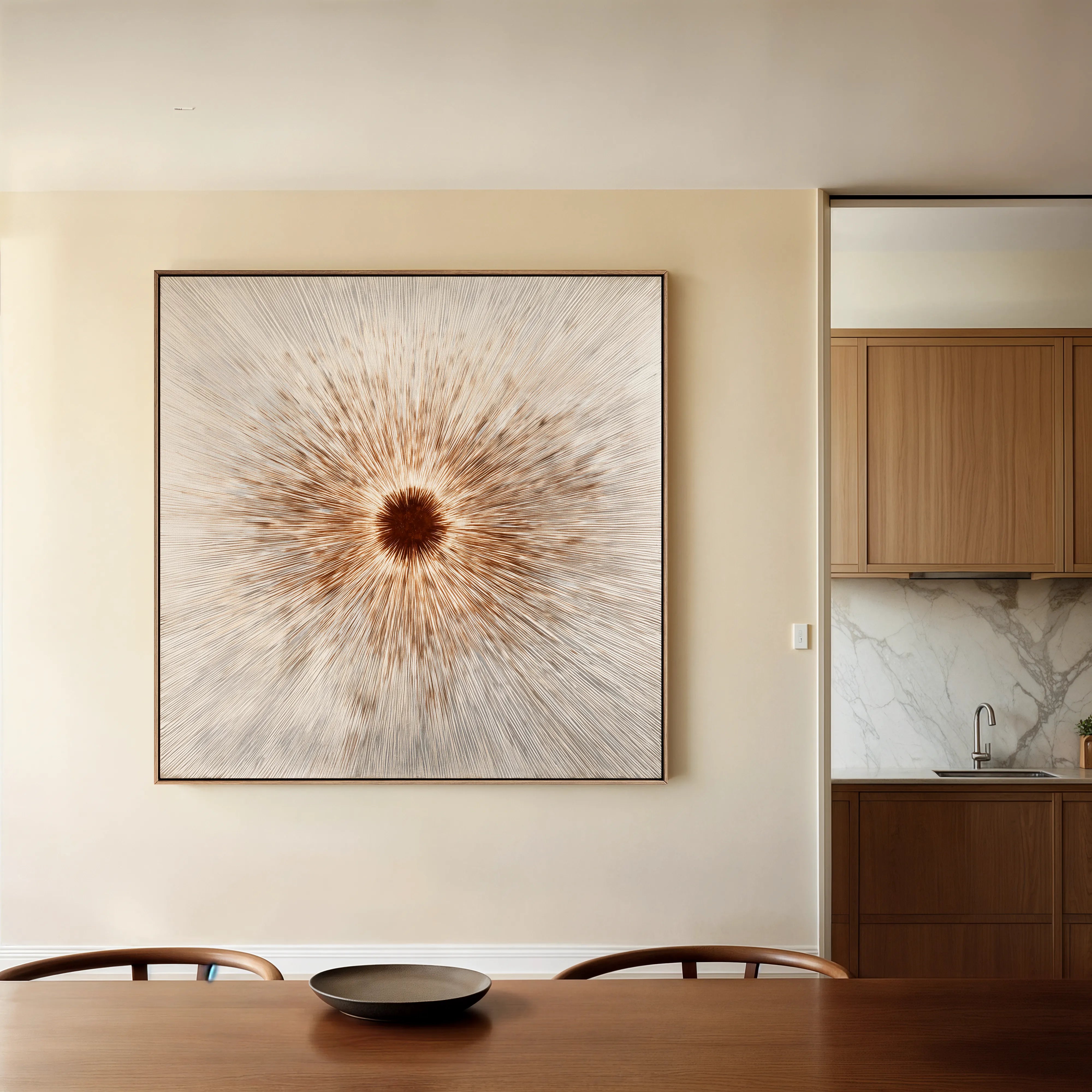 Abstract 1035 Canvas Art 16" x 16" / 40 x 40 cm / Black