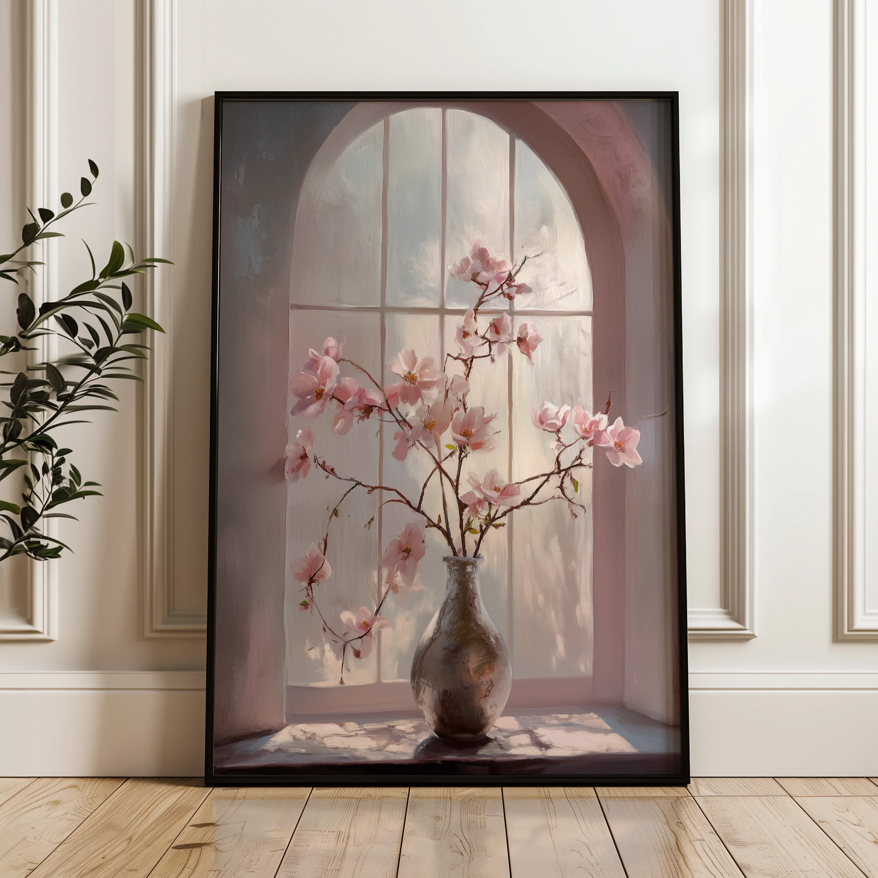 Floral 1035 Canvas Art 18" x 24" / 45 x 60 cm / Black