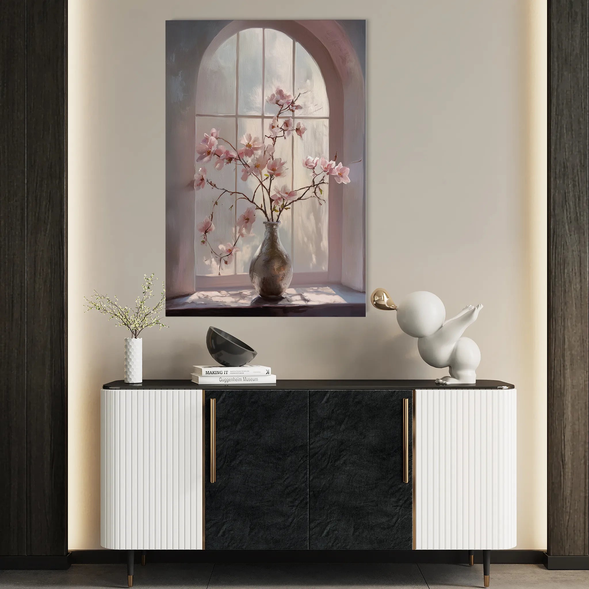 Floral 1035 Canvas Art 18" x 24" / 45 x 60 cm / Black