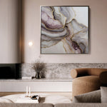 Abstract 1036 Canvas Art 16" x 16" / 40 x 40 cm / Black