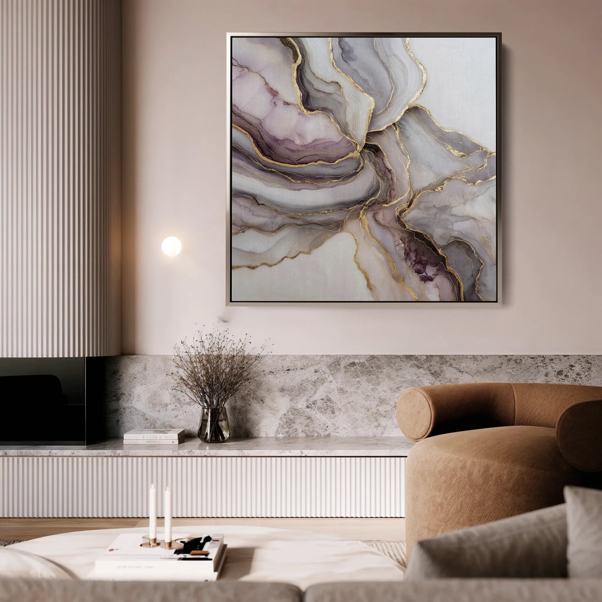 Abstract 1036 Canvas Art 16" x 16" / 40 x 40 cm / Black