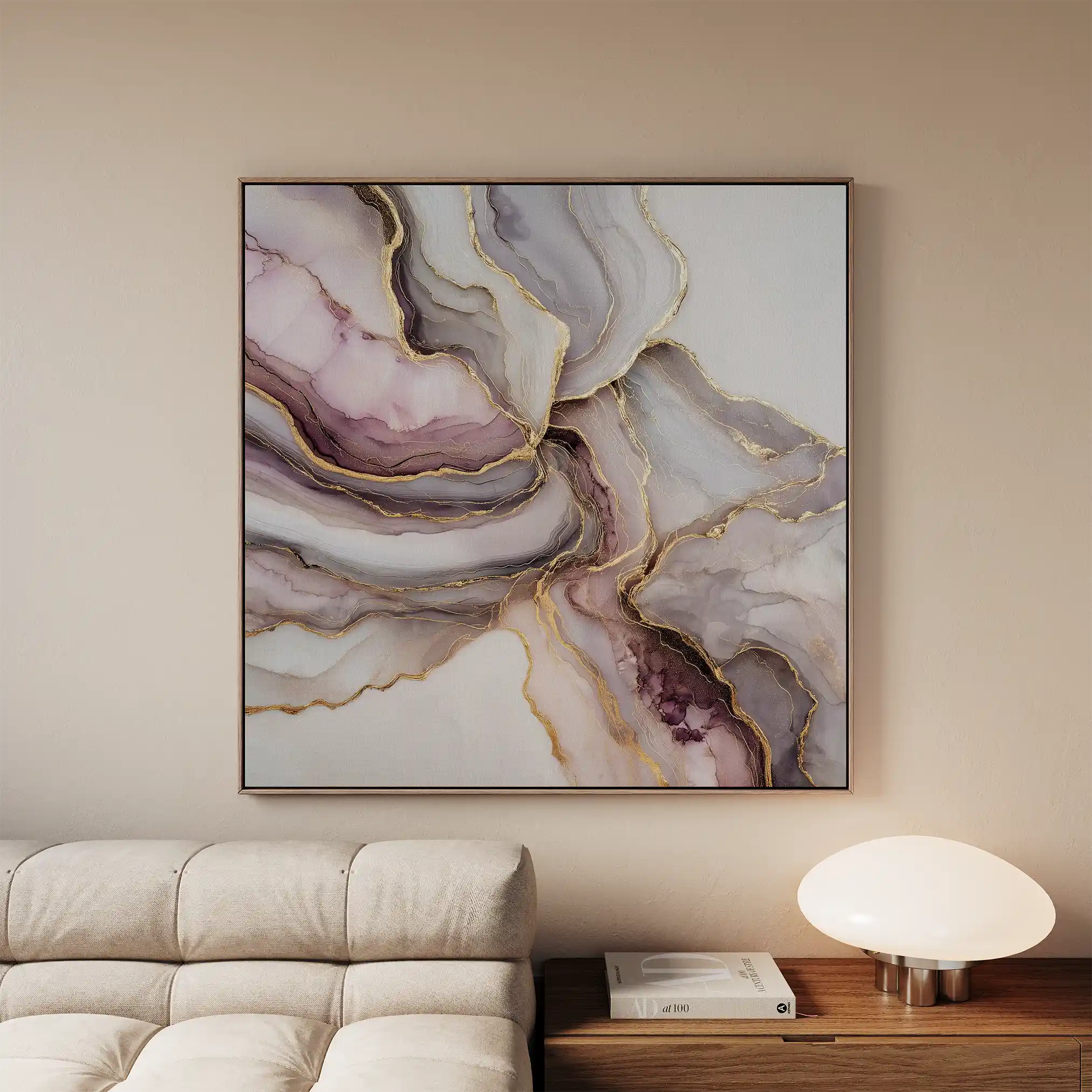 Abstract 1036 Canvas Art 60 x 60 cm / Black