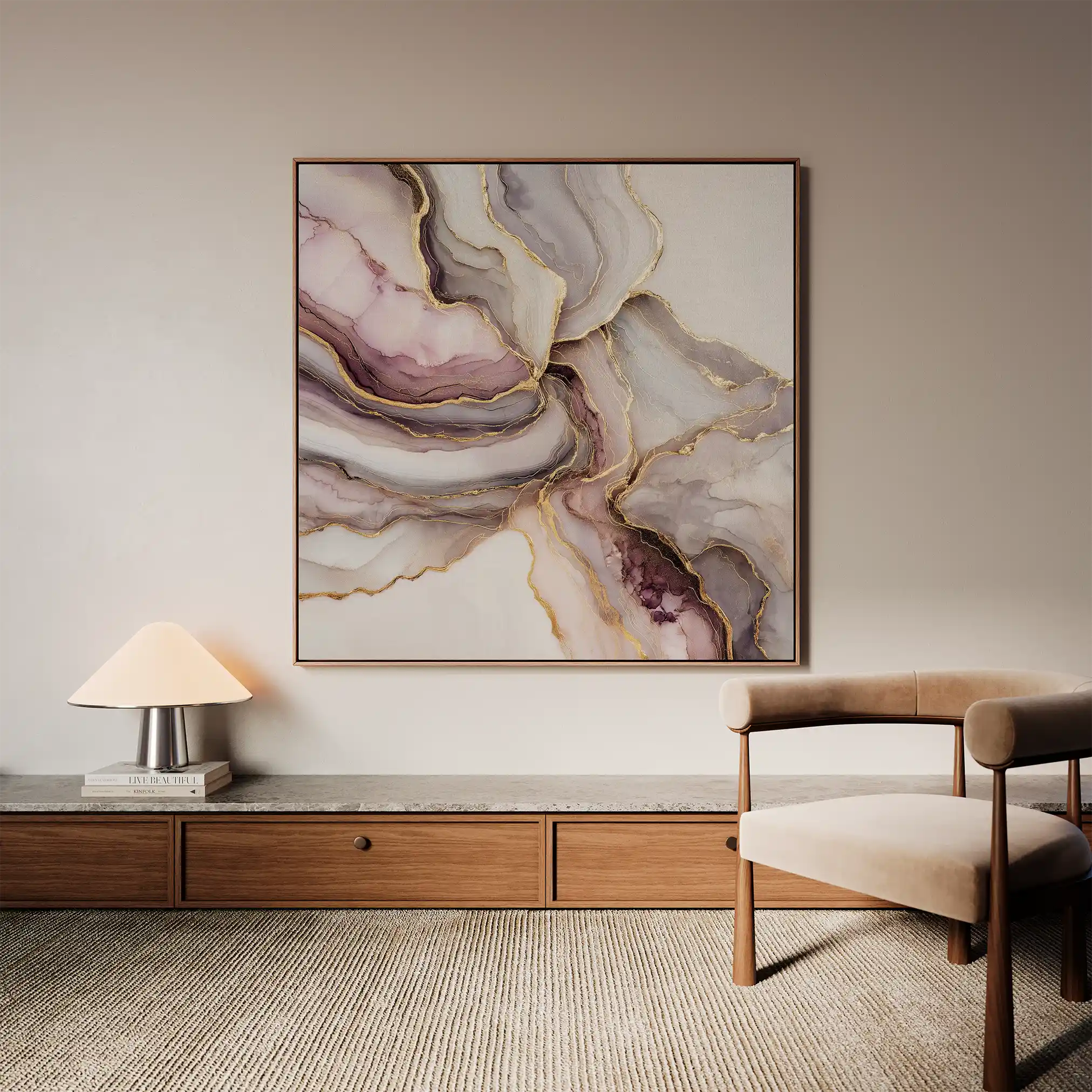 Abstract 1036 Canvas Art 60 x 60 cm / Black