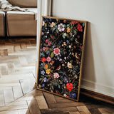 Floral 1036 Canvas Art 18" x 24" / 45 x 60 cm / Black
