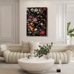 Floral 1036 Canvas Art 60 x 40 cm / Black