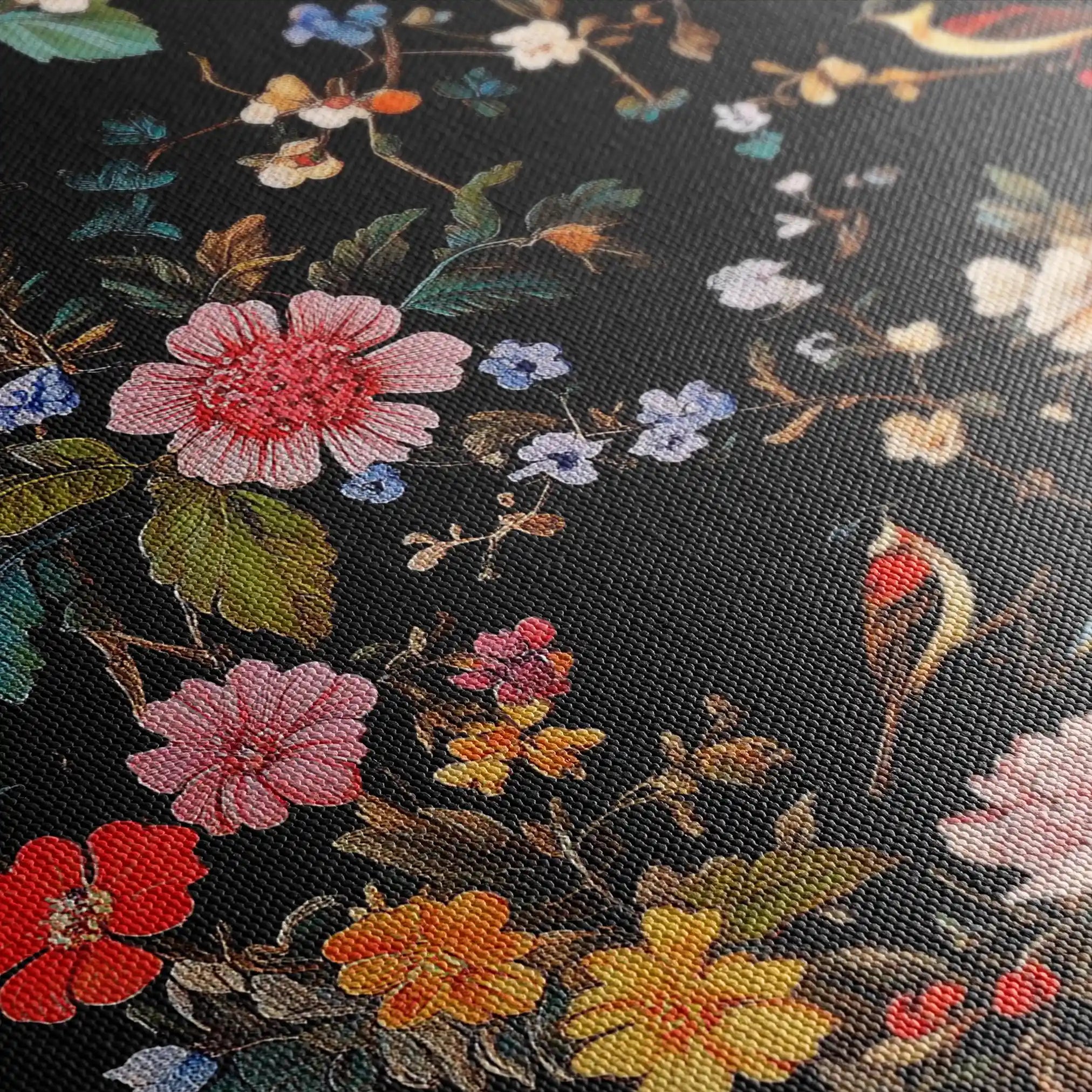 Floral 1036 Canvas Art 60 x 40 cm / Black