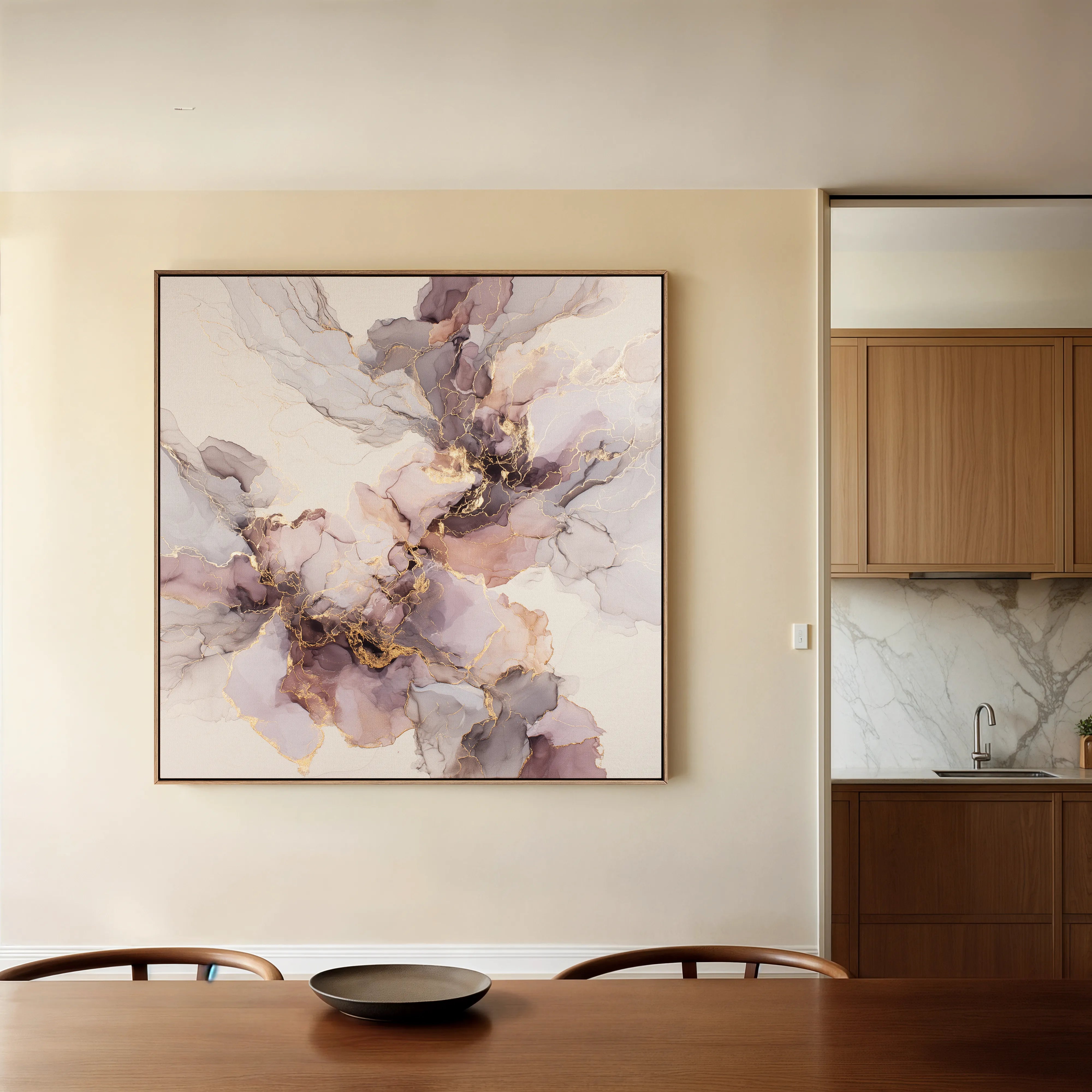 Abstract 1037 Canvas Art 16" x 16" / 40 x 40 cm / Black