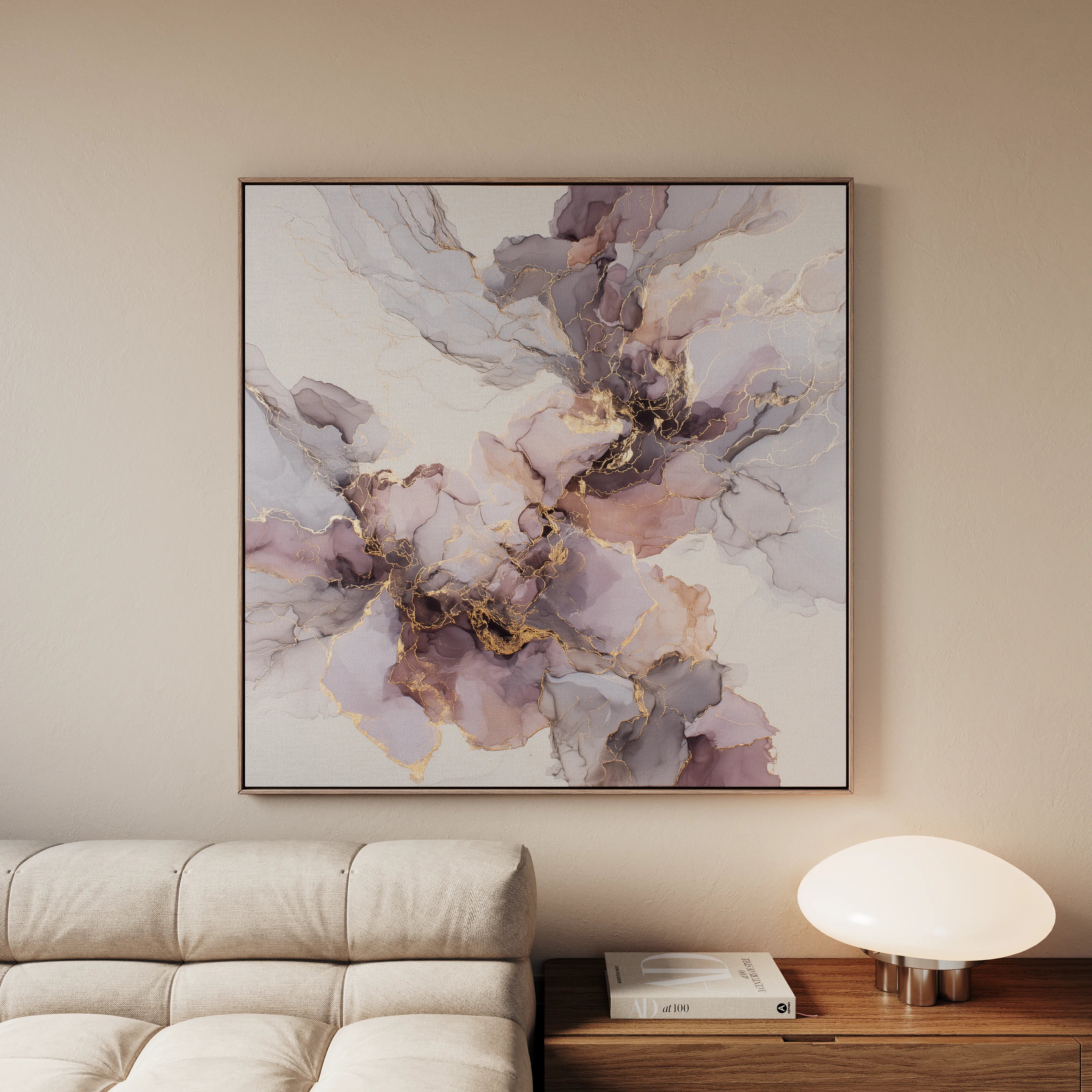Abstract 1037 Canvas Art 16" x 16" / 40 x 40 cm / Black