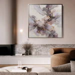 Abstract 1037 Canvas Art 16" x 16" / 40 x 40 cm / Black