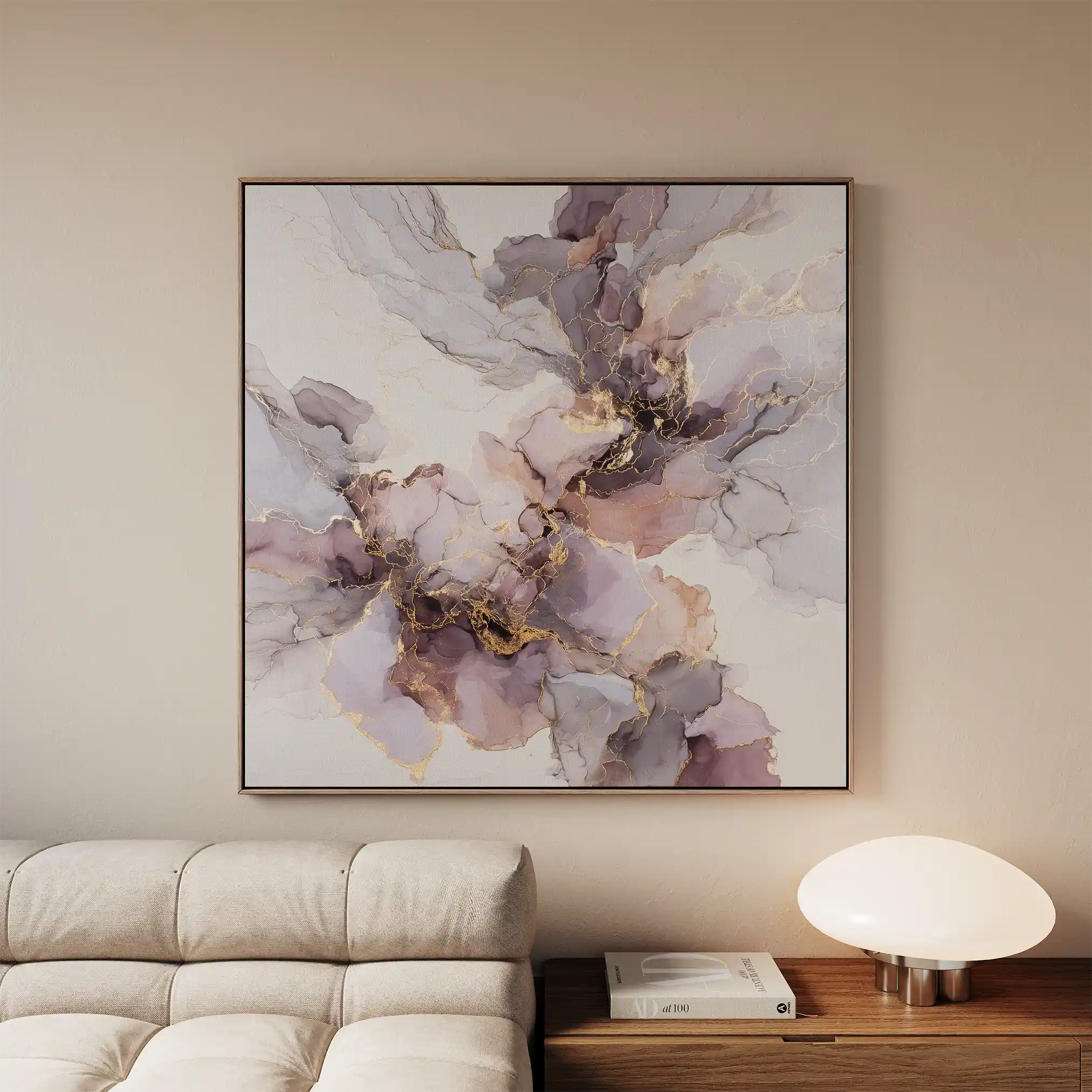 Abstract 1037 Canvas Art 60 x 60 cm / Black