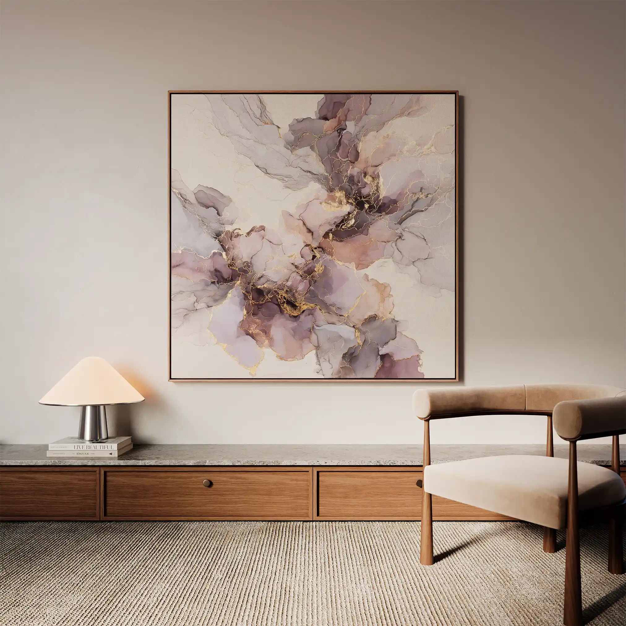 Abstract 1037 Canvas Art 60 x 60 cm / Black