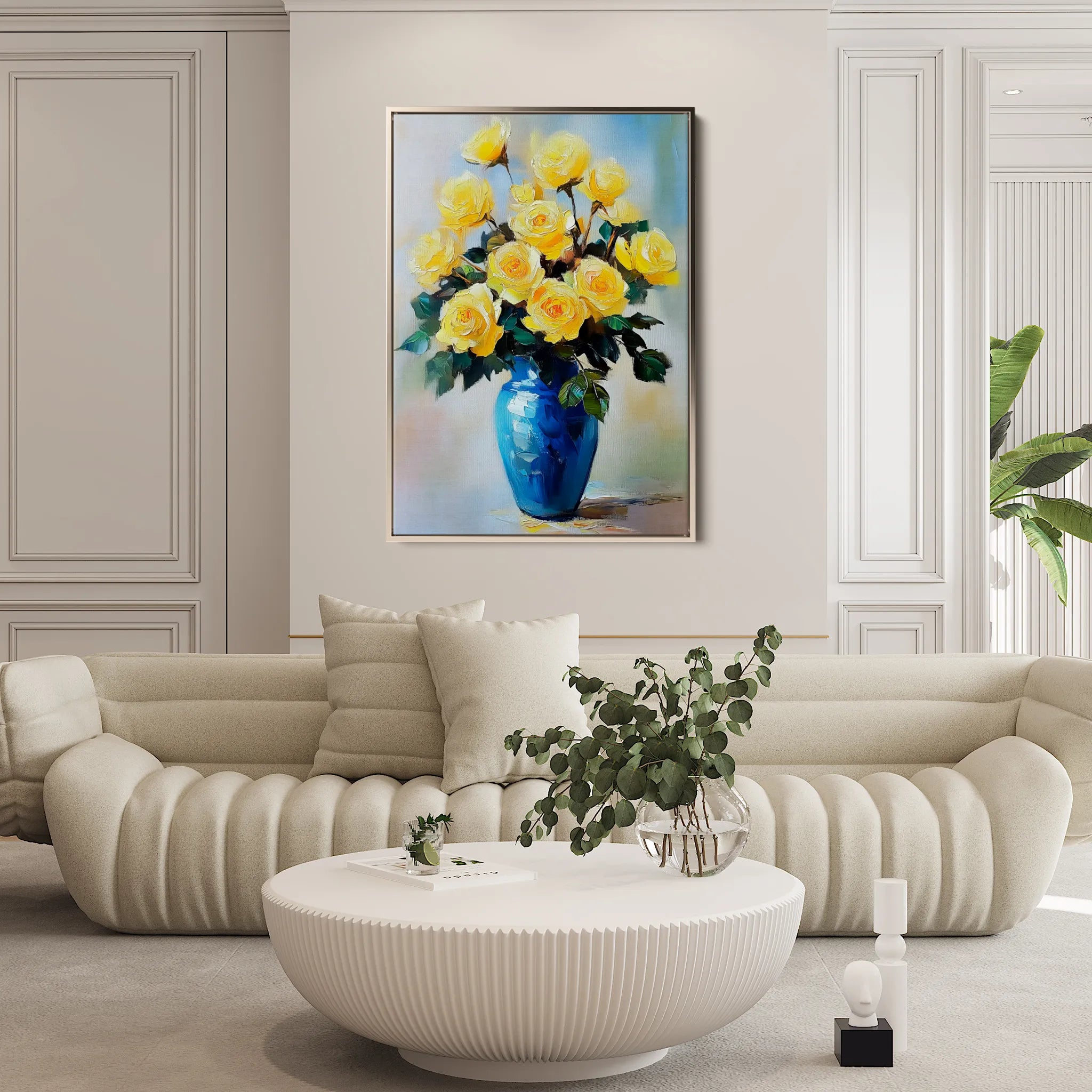Floral 1037 Canvas Art 18" x 24" / 45 x 60 cm / Black