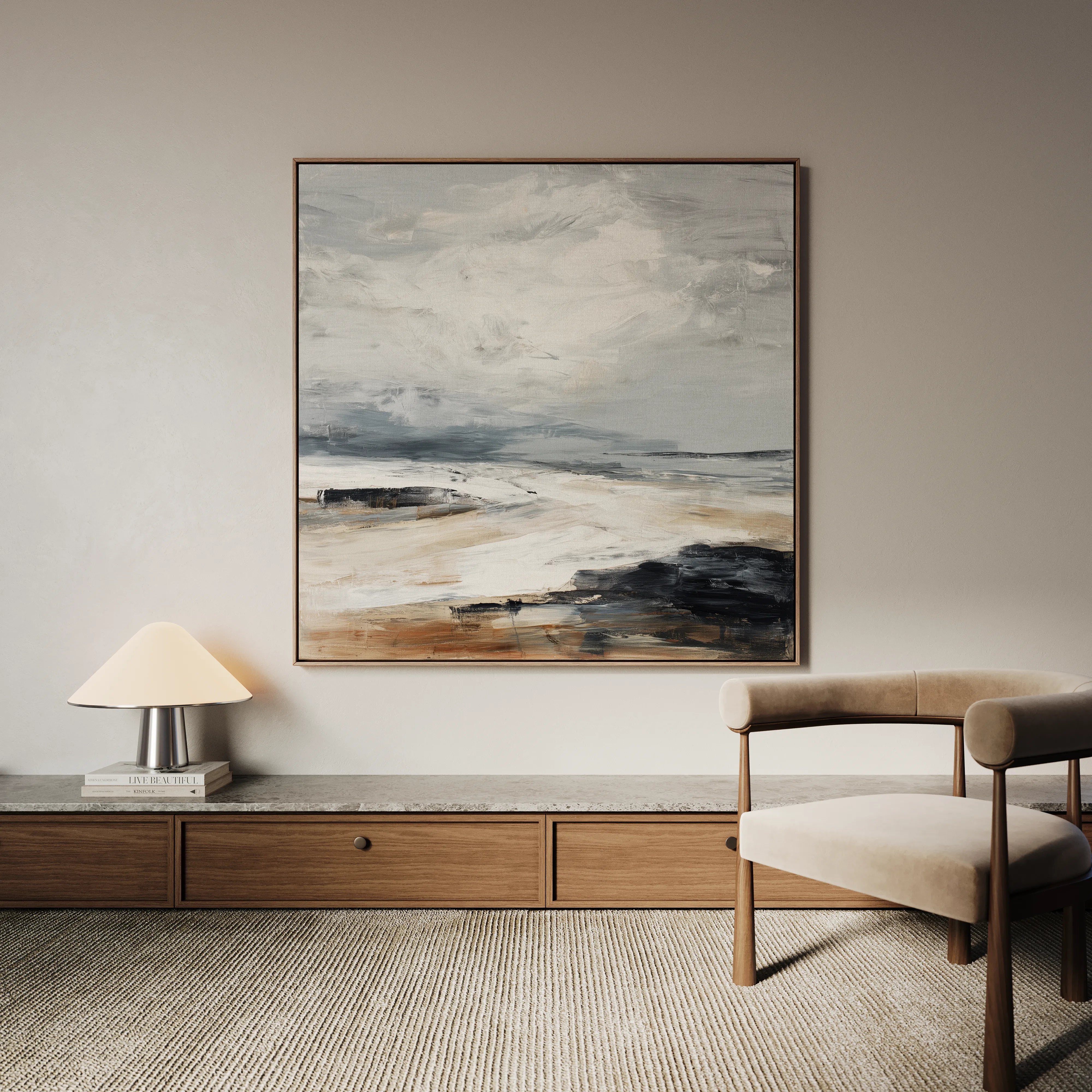 Abstract 1038 Canvas Art 16" x 16" / 40 x 40 cm / Black