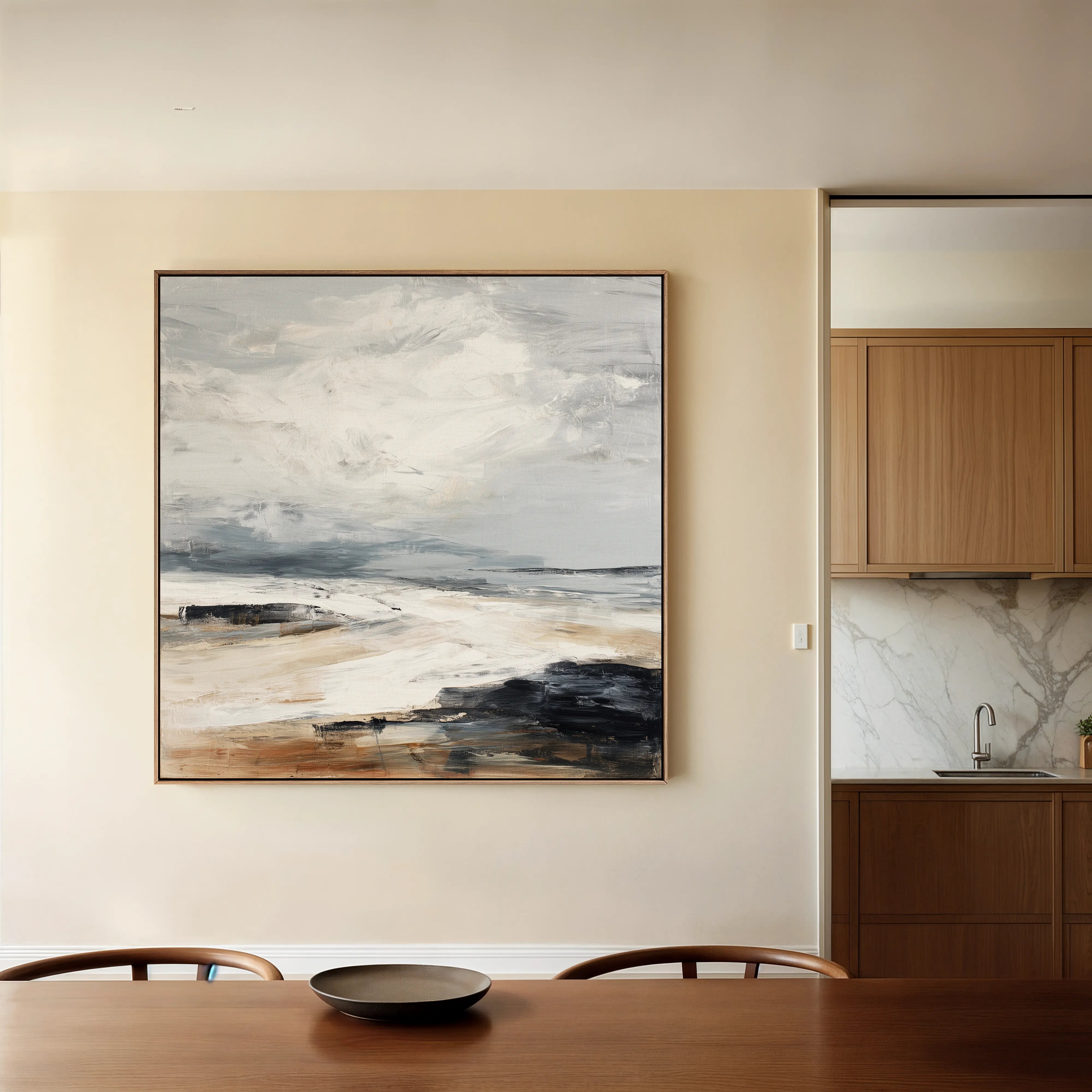 Abstract 1038 Canvas Art 16" x 16" / 40 x 40 cm / Black