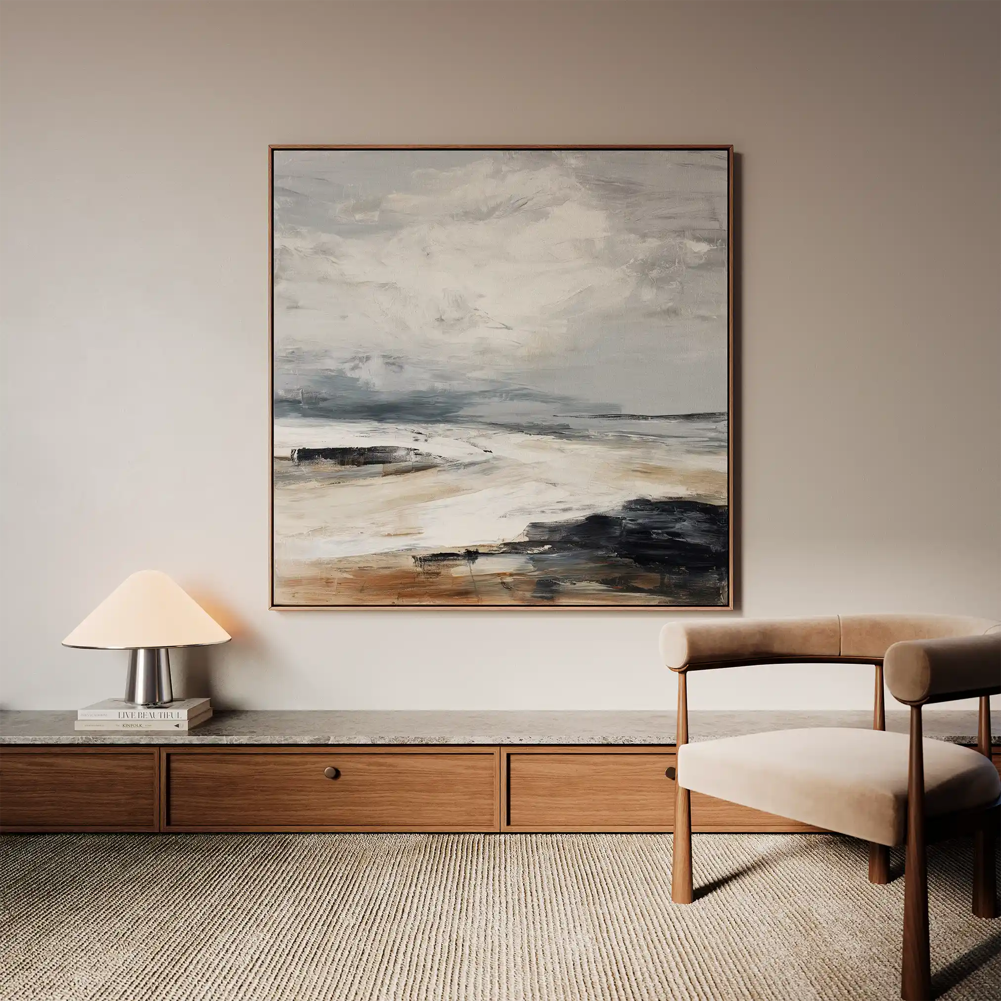 Abstract 1038 Canvas Art 60 x 60 cm / Black