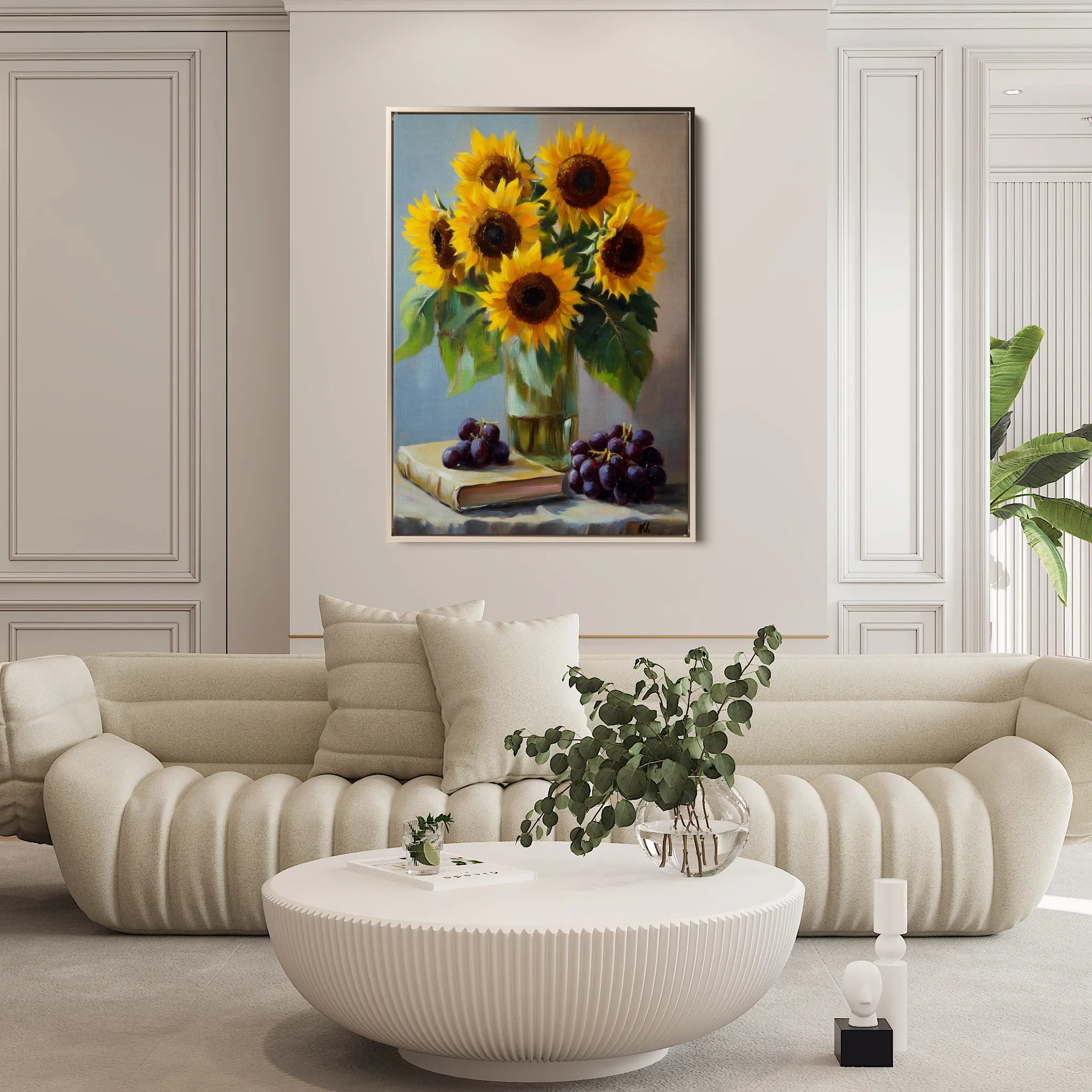 Floral 1038 Canvas Art 18" x 24" / 45 x 60 cm / Black