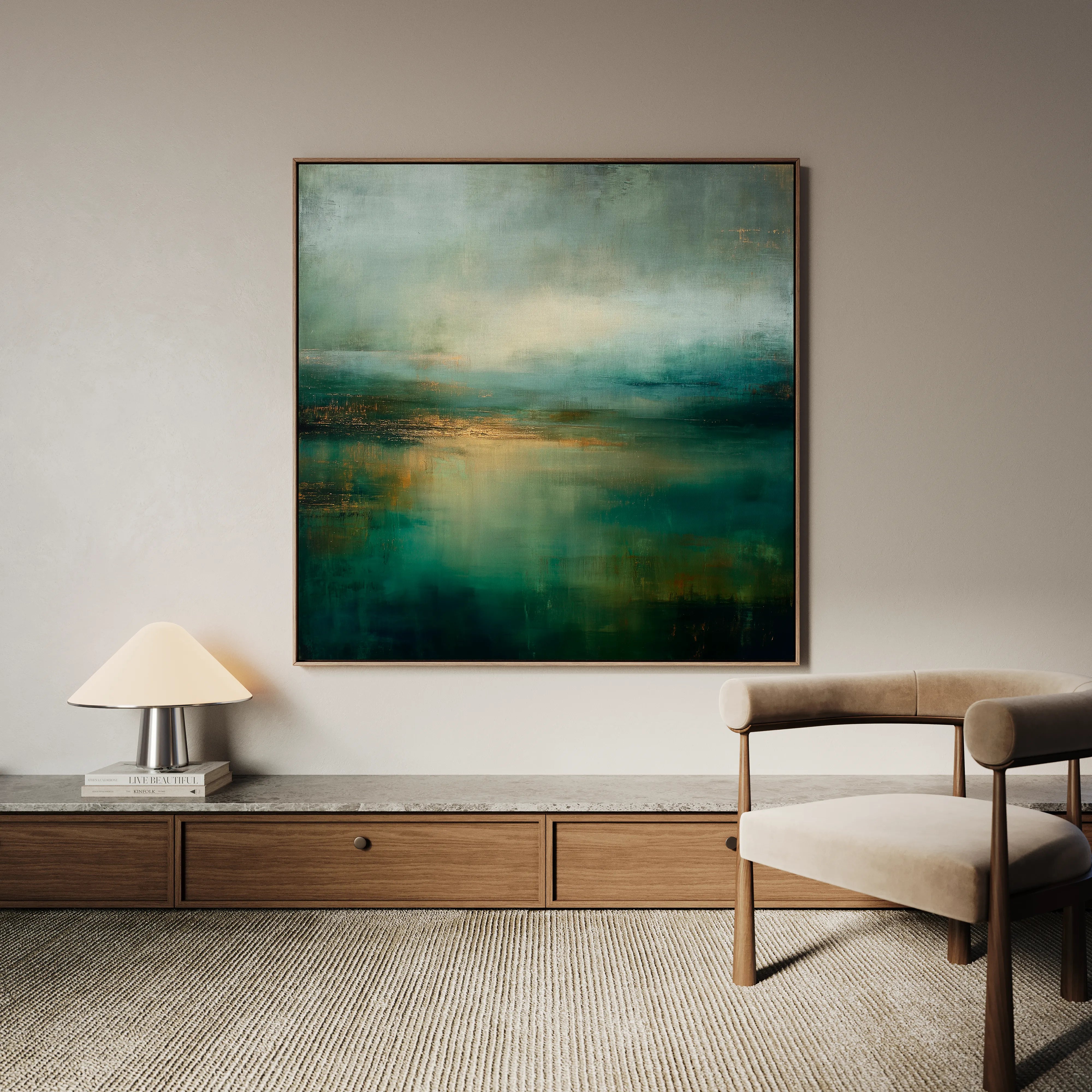Abstract 1039 Canvas Art 16" x 16" / 40 x 40 cm / Black