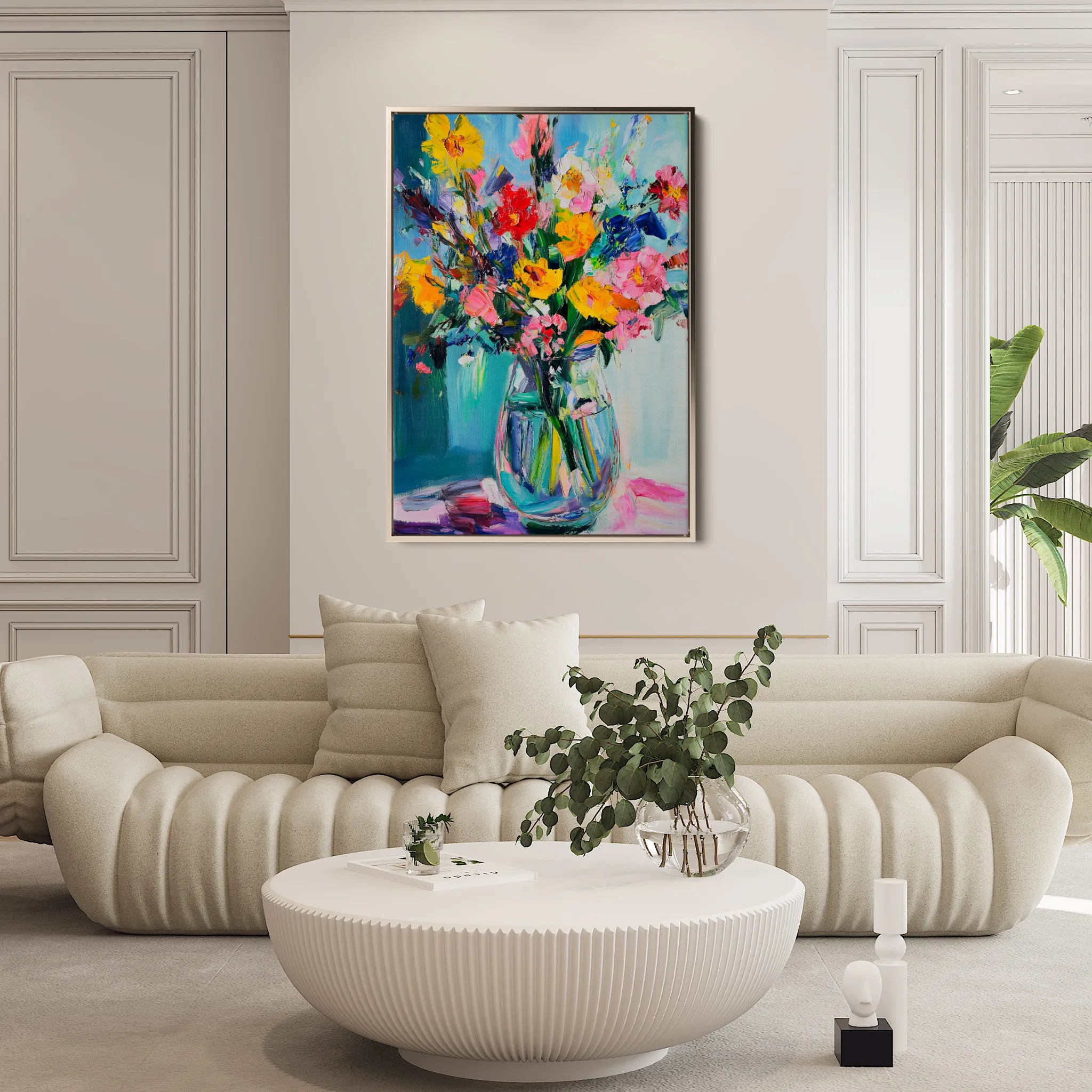Floral 1039 Canvas Art 18" x 24" / 45 x 60 cm / Black