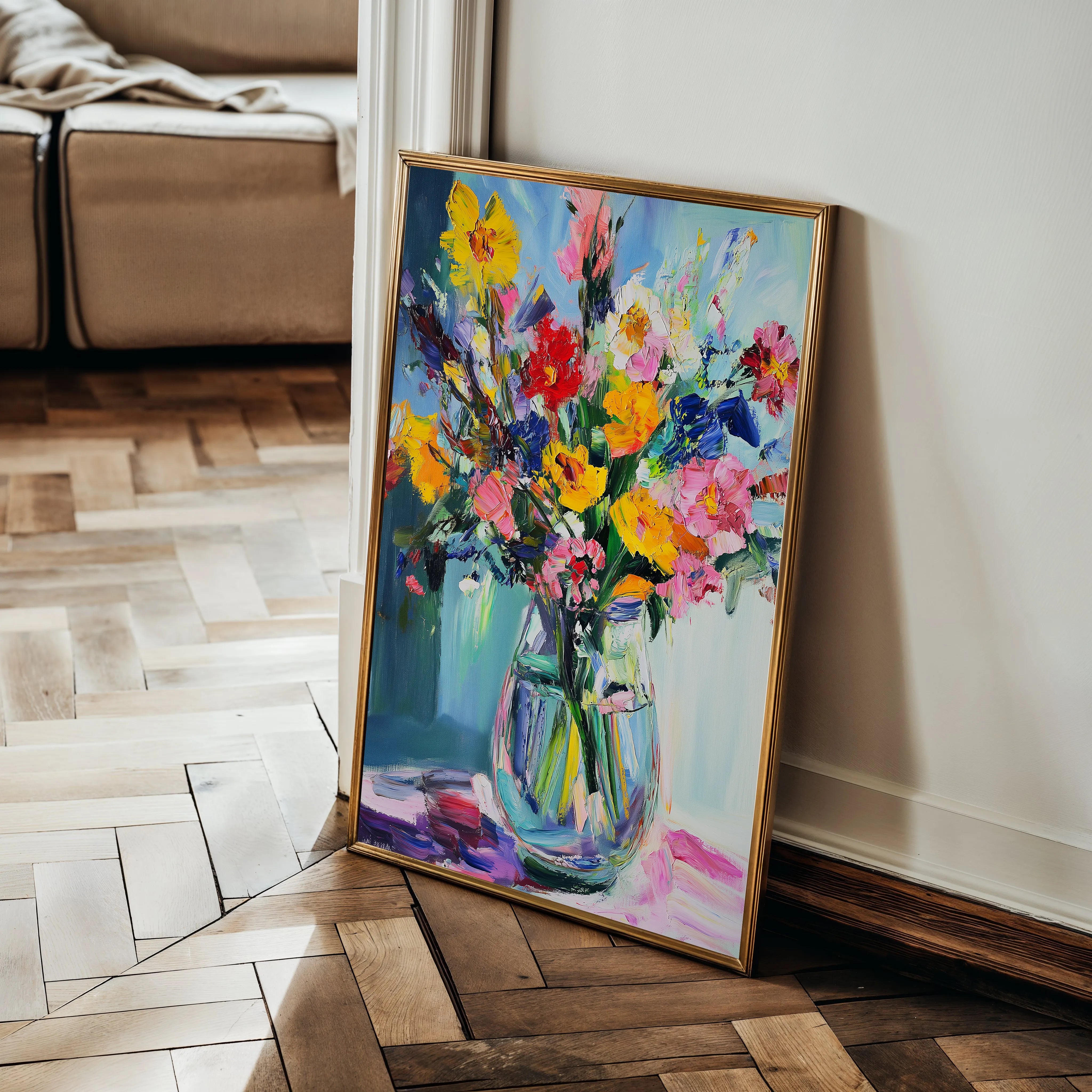Floral 1039 Canvas Art 18" x 24" / 45 x 60 cm / Black