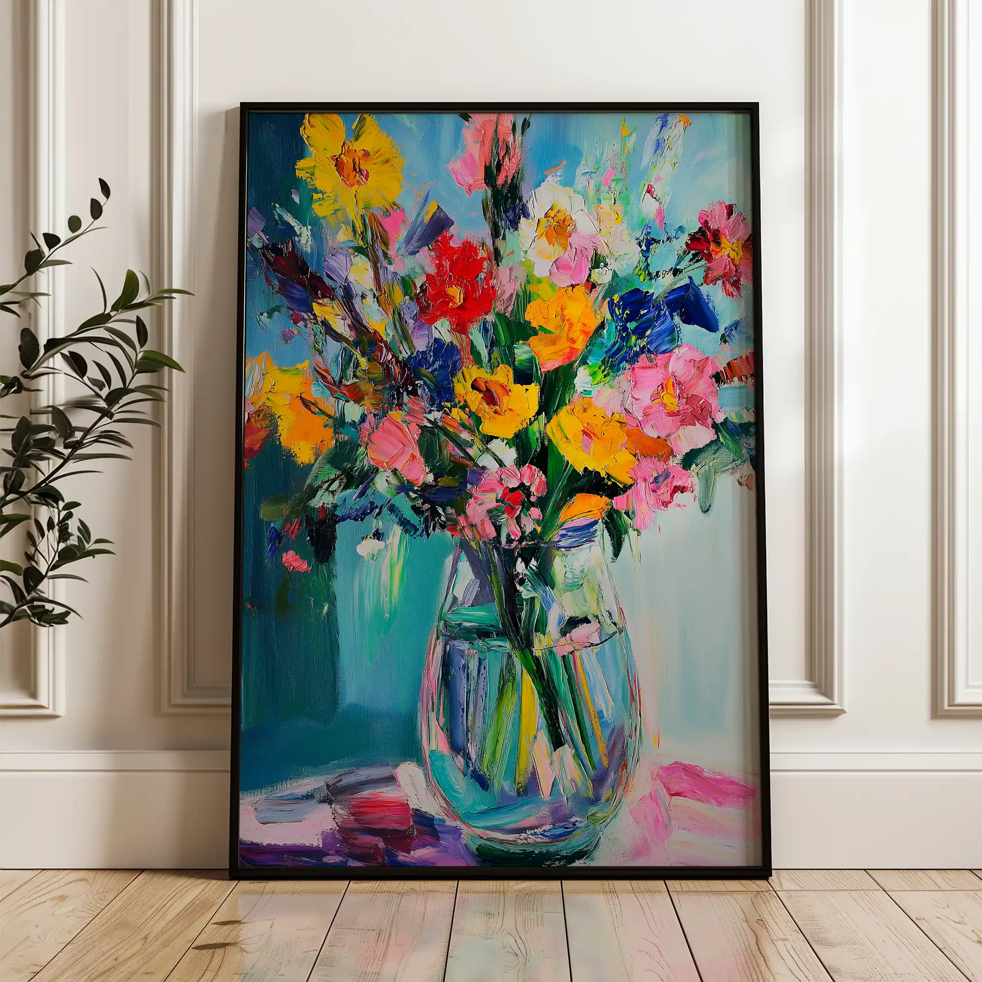 Floral 1039 Canvas Art 60 x 40 cm / Black