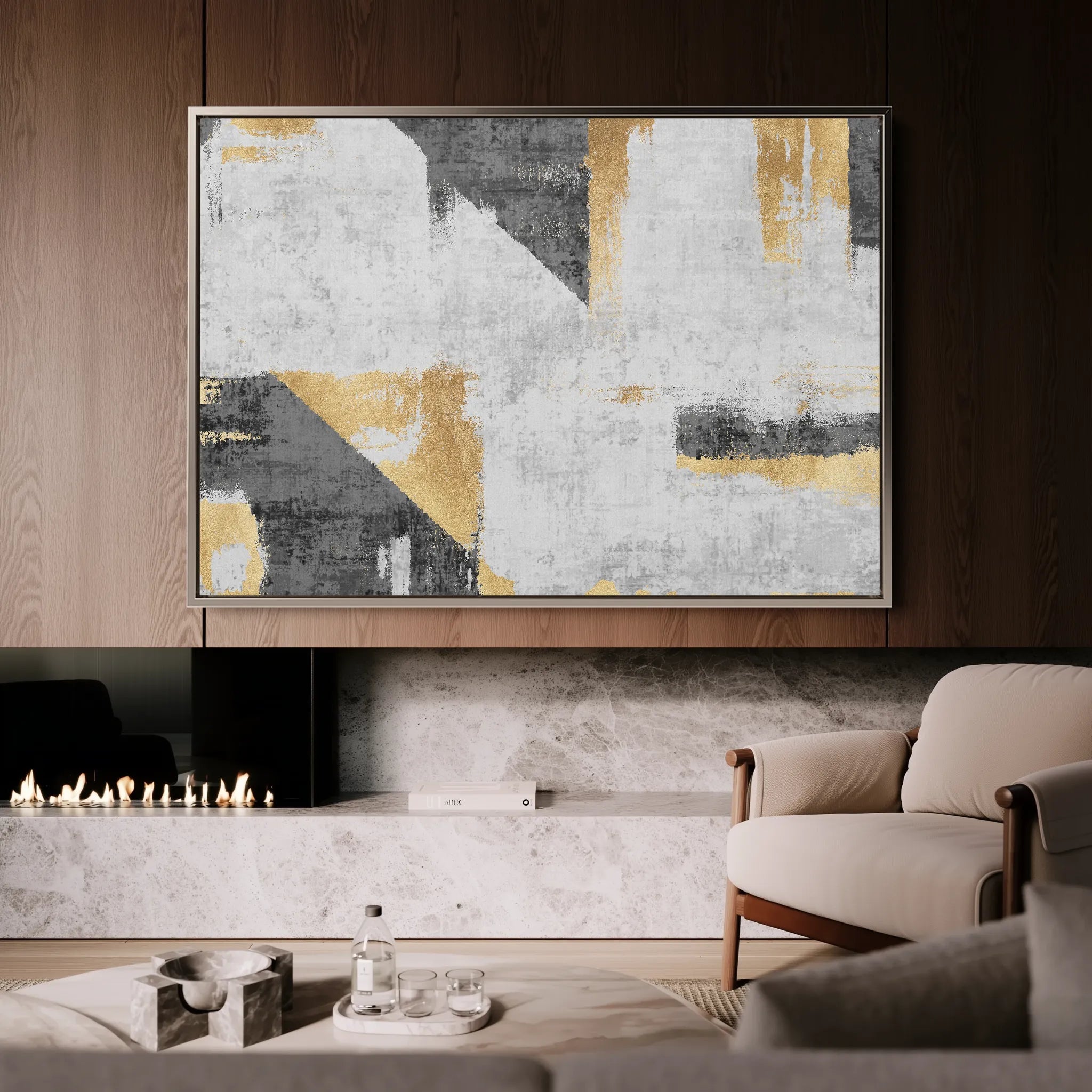 Abstract 104 Canvas Art 18" x 24" / 45 x 60 cm / Black