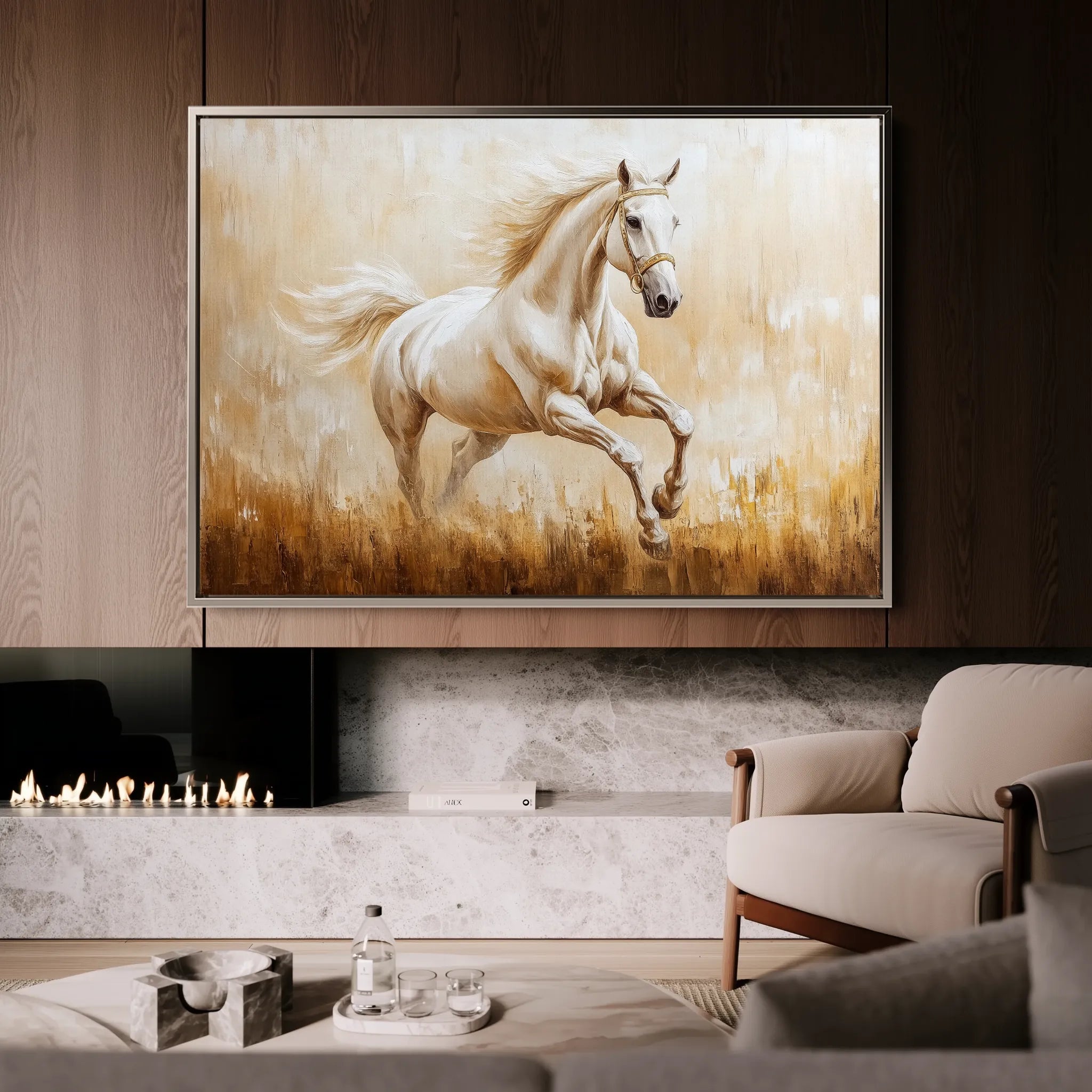 Horses 104 Canvas Art 18" x 24" / 45 x 60 cm / Black