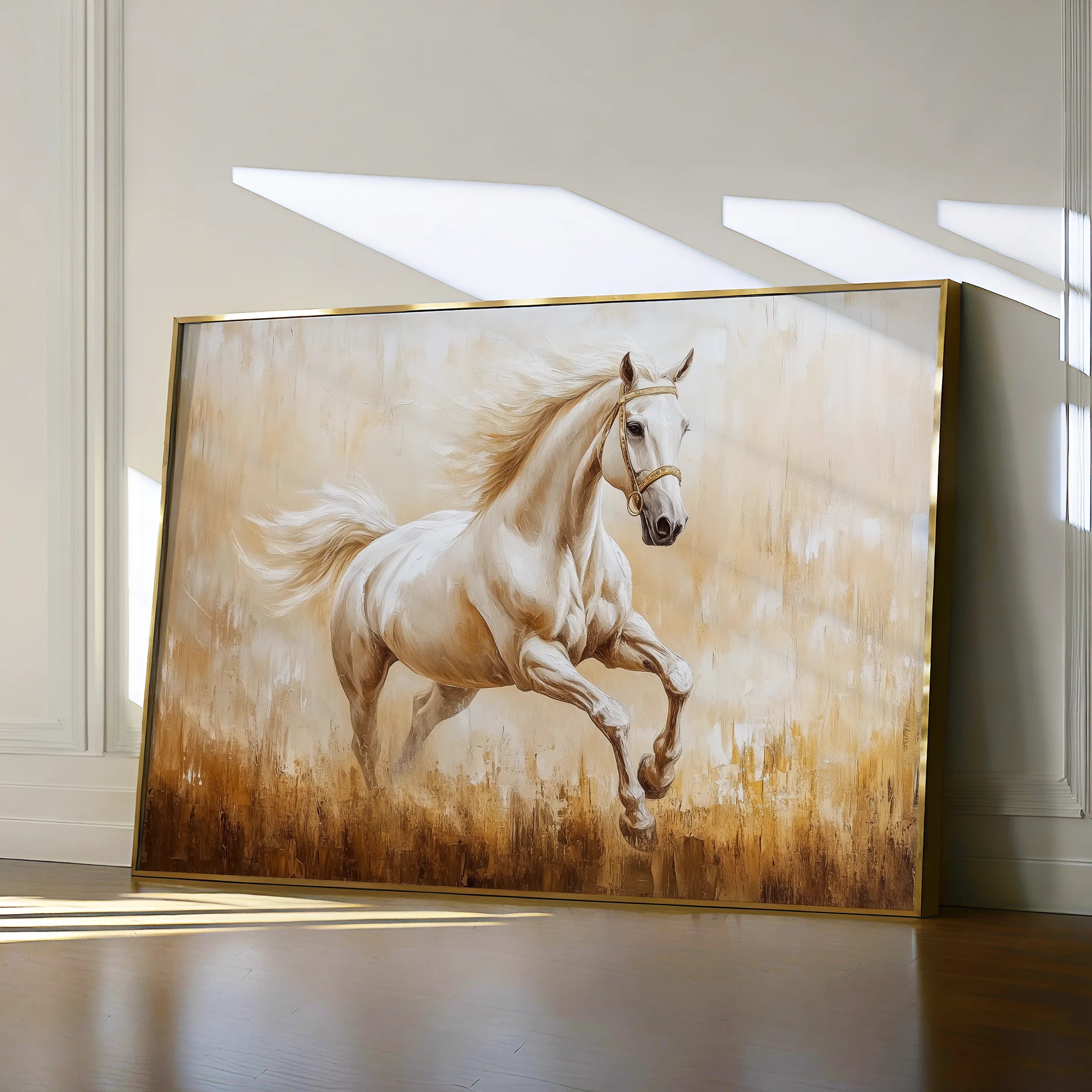 Horses 104 Canvas Art 18" x 24" / 45 x 60 cm / Black