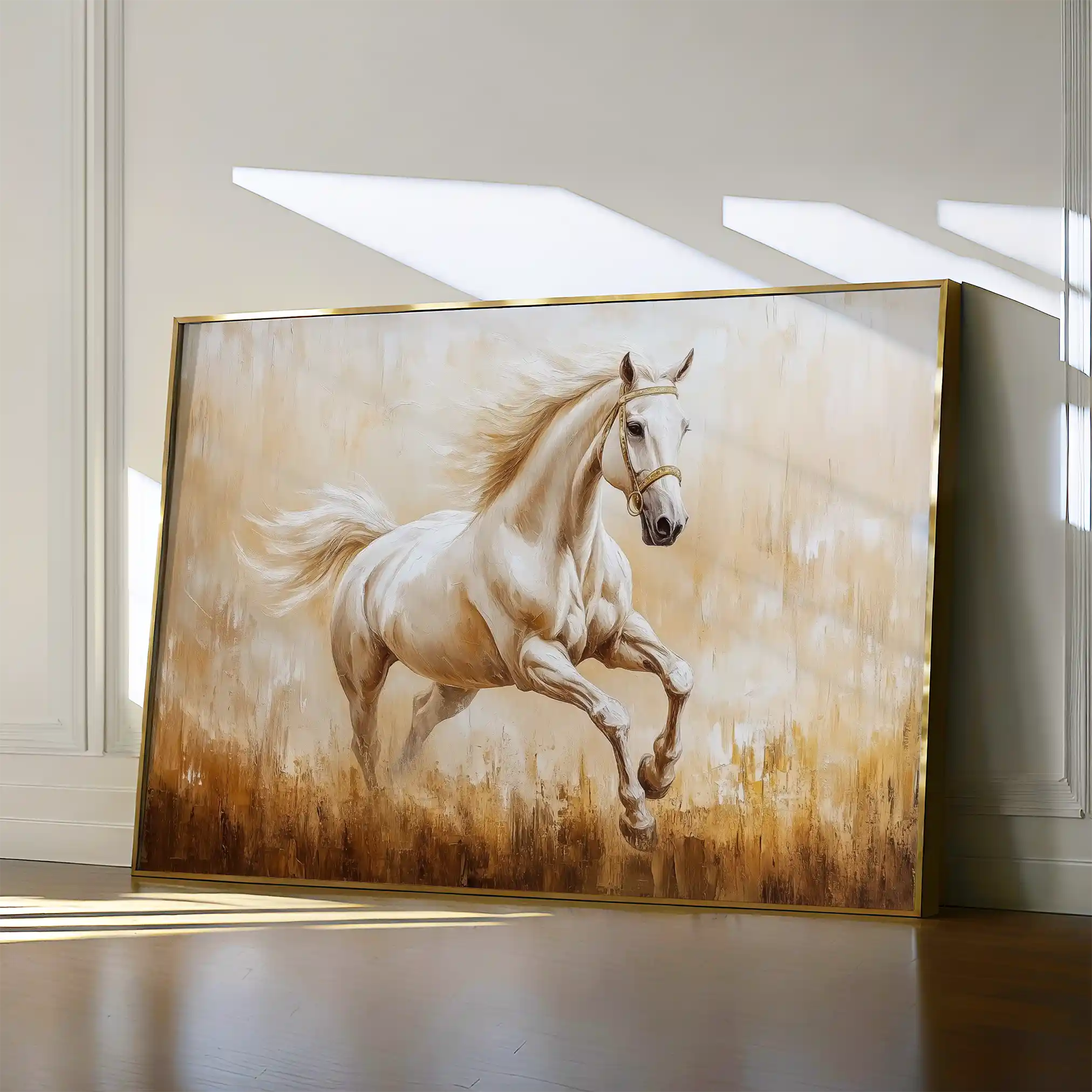 Horses 104 Canvas Art 60 x 40 cm / Black