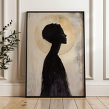 Portrait 104 Canvas Art 18" x 24" / 45 x 60 cm / Black