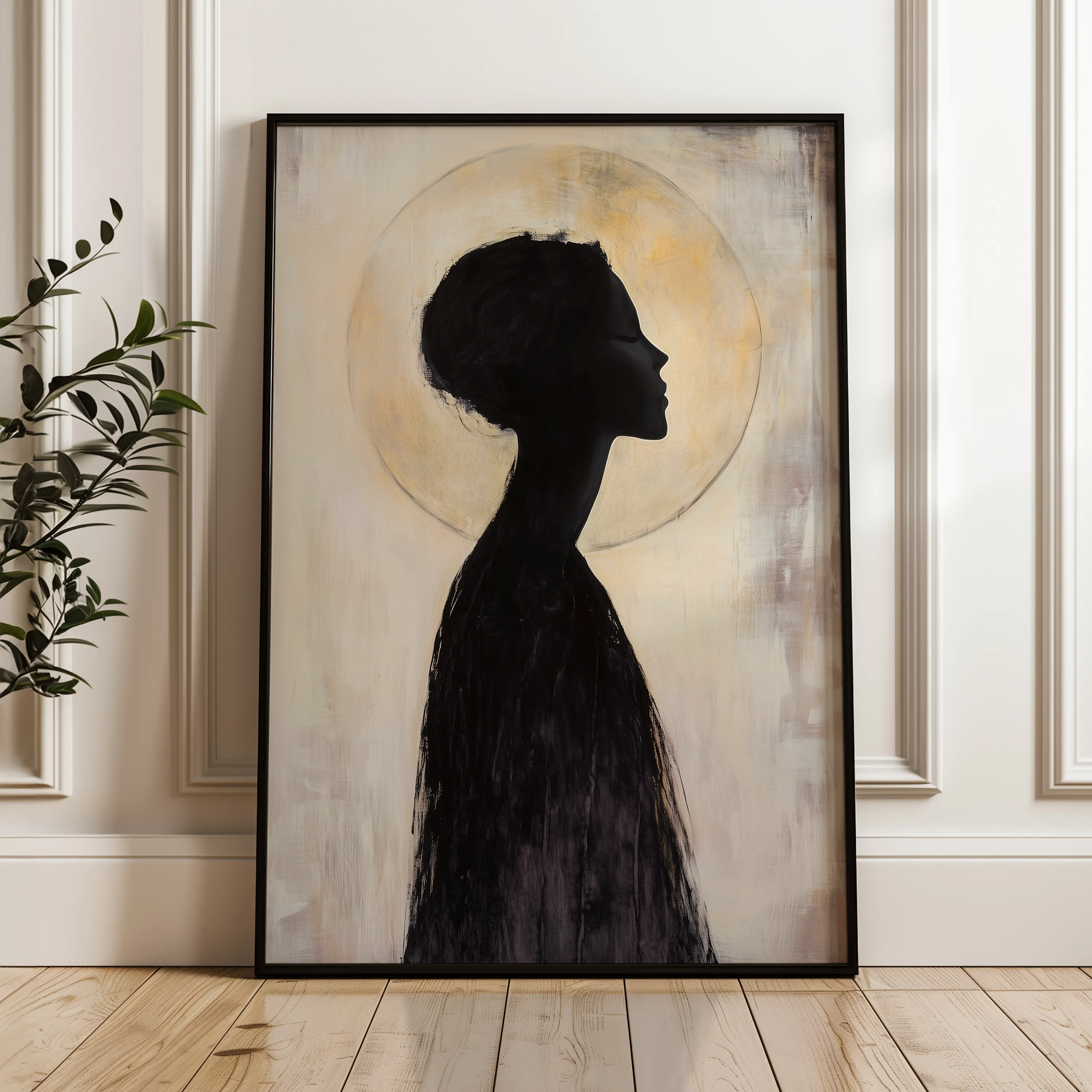 Portrait 104 Canvas Art 18" x 24" / 45 x 60 cm / Black