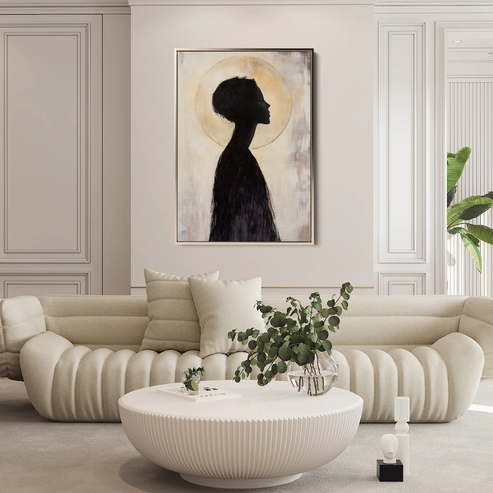 Portrait 104 Canvas Art 18" x 24" / 45 x 60 cm / Black
