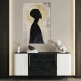 Portrait 104 Canvas Art 18" x 24" / 45 x 60 cm / Black