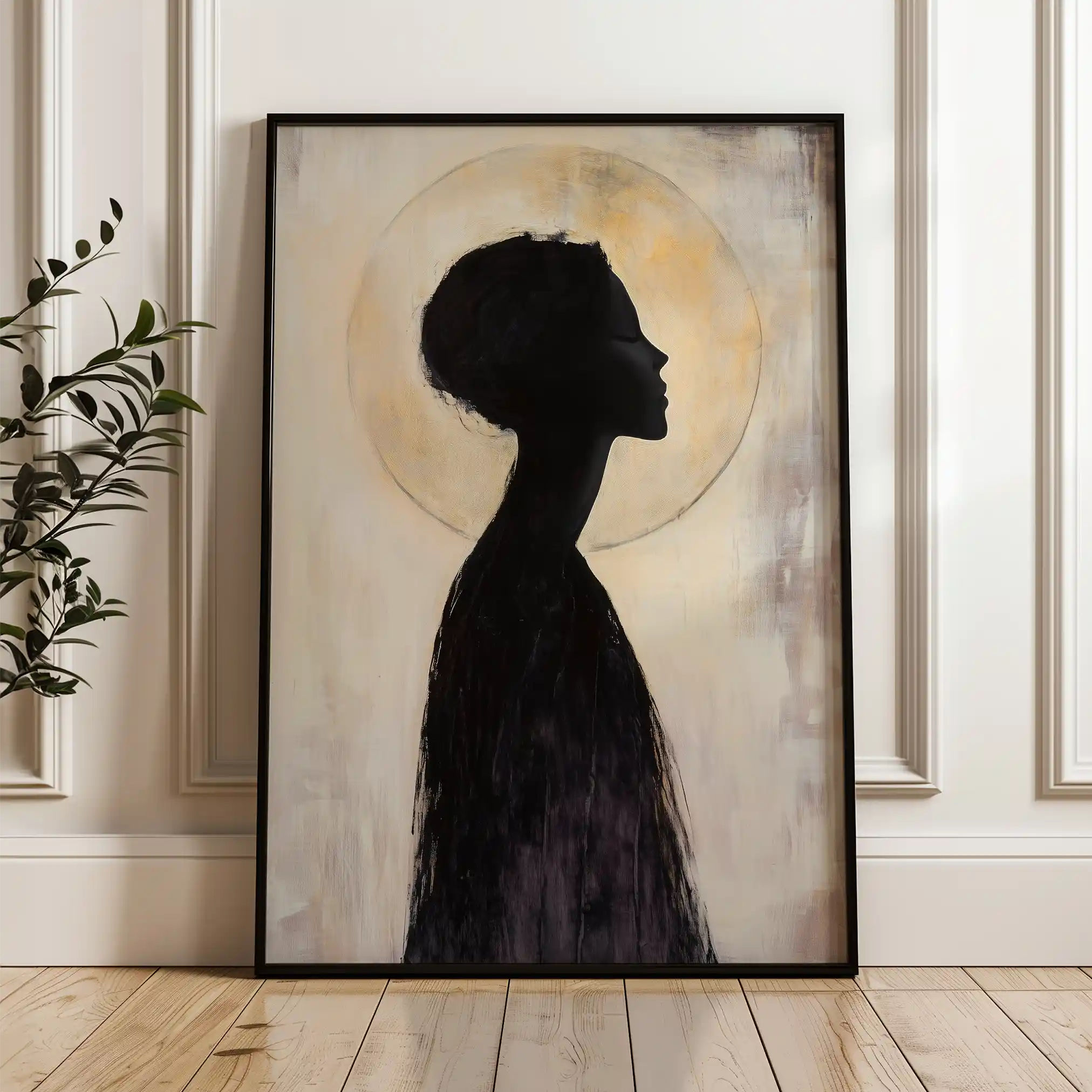 Portrait 104 Canvas Art 60 x 40 cm / Black