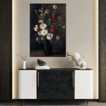 Floral 1040 Canvas Art 18" x 24" / 45 x 60 cm / Black