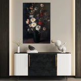 Floral 1040 Canvas Art 18" x 24" / 45 x 60 cm / Black