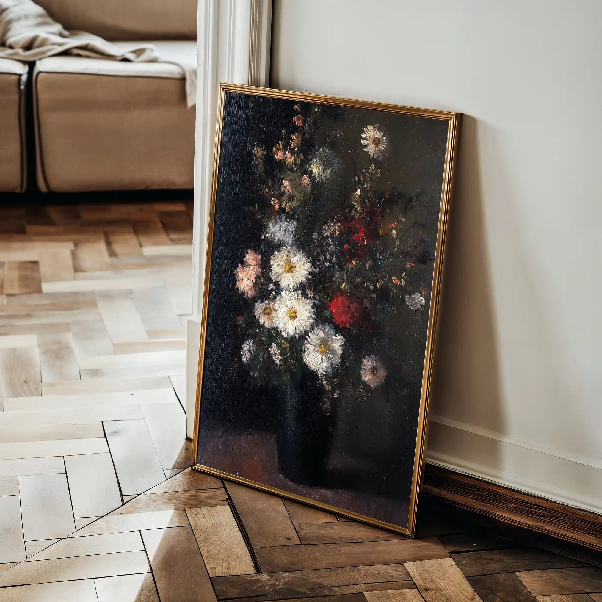 Floral 1040 Canvas Art 60 x 40 cm / Black