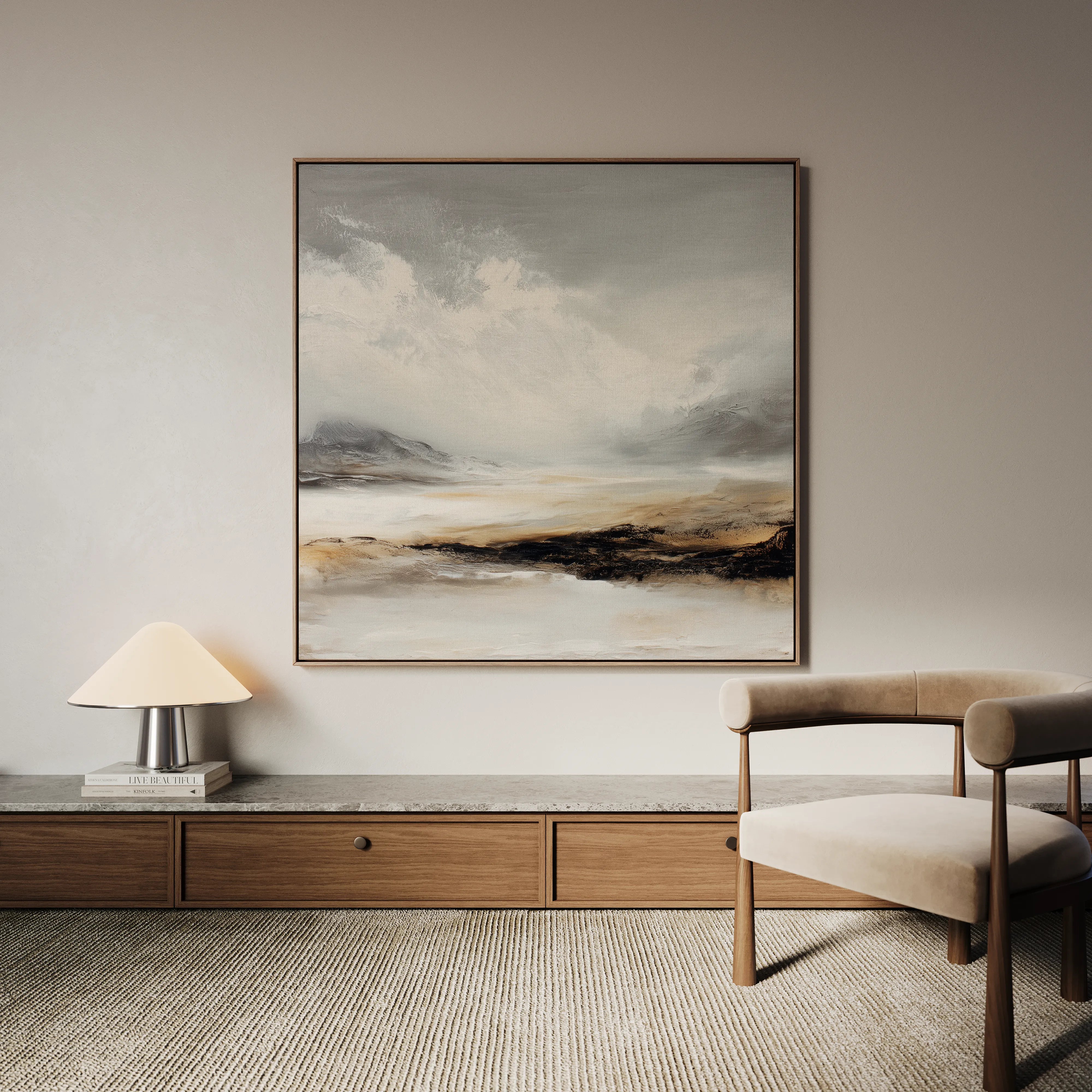 Abstract 1041 Canvas Art 16" x 16" / 40 x 40 cm / Black